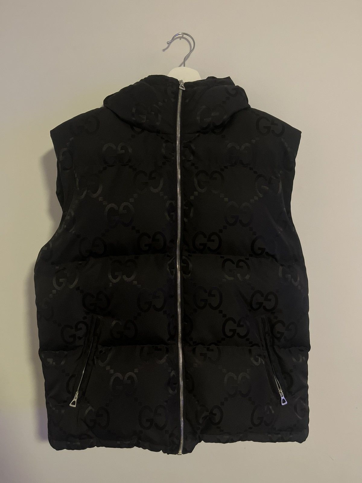 Gucci Gucci Double G Jacquard Hooded Zip Down Vest Size US M / EU 48-50 / 2 - 1 Thumbnail