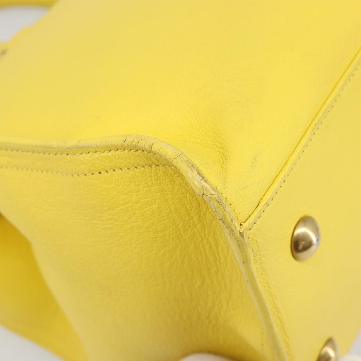 Saint Laurent Paris SAINT LAURENT Baby Cabas Hand Bag Leather 2way Yellow Gold Size ONE SIZE - 17 Thumbnail