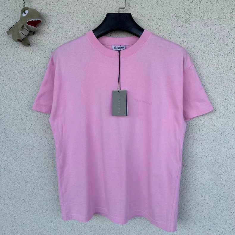 Balenciaga Balenciaga Pink Back Logo Short Sleeve Size US L / EU 52-54 / 3 - 1 Thumbnail