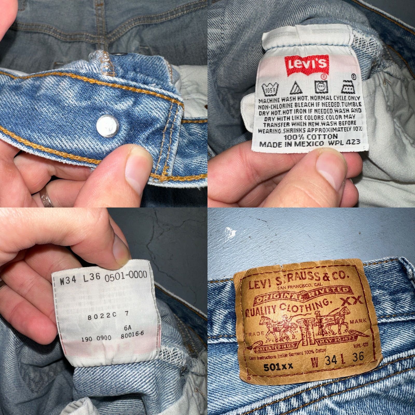 Levi's VINTAGE Levi's 501 Jeans Men 34x36 Light Blue Denim Straight 90s 34 36 Mens Regular Comfort Binary? Size US 34 / EU 50 - 9 Thumbnail