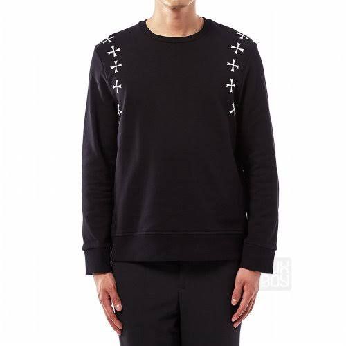 Neil Barrett Neil Barrett Black Fair Isle Military Stars Crewneck Size US S / EU 44-46 / 1 - 2 Thumbnail