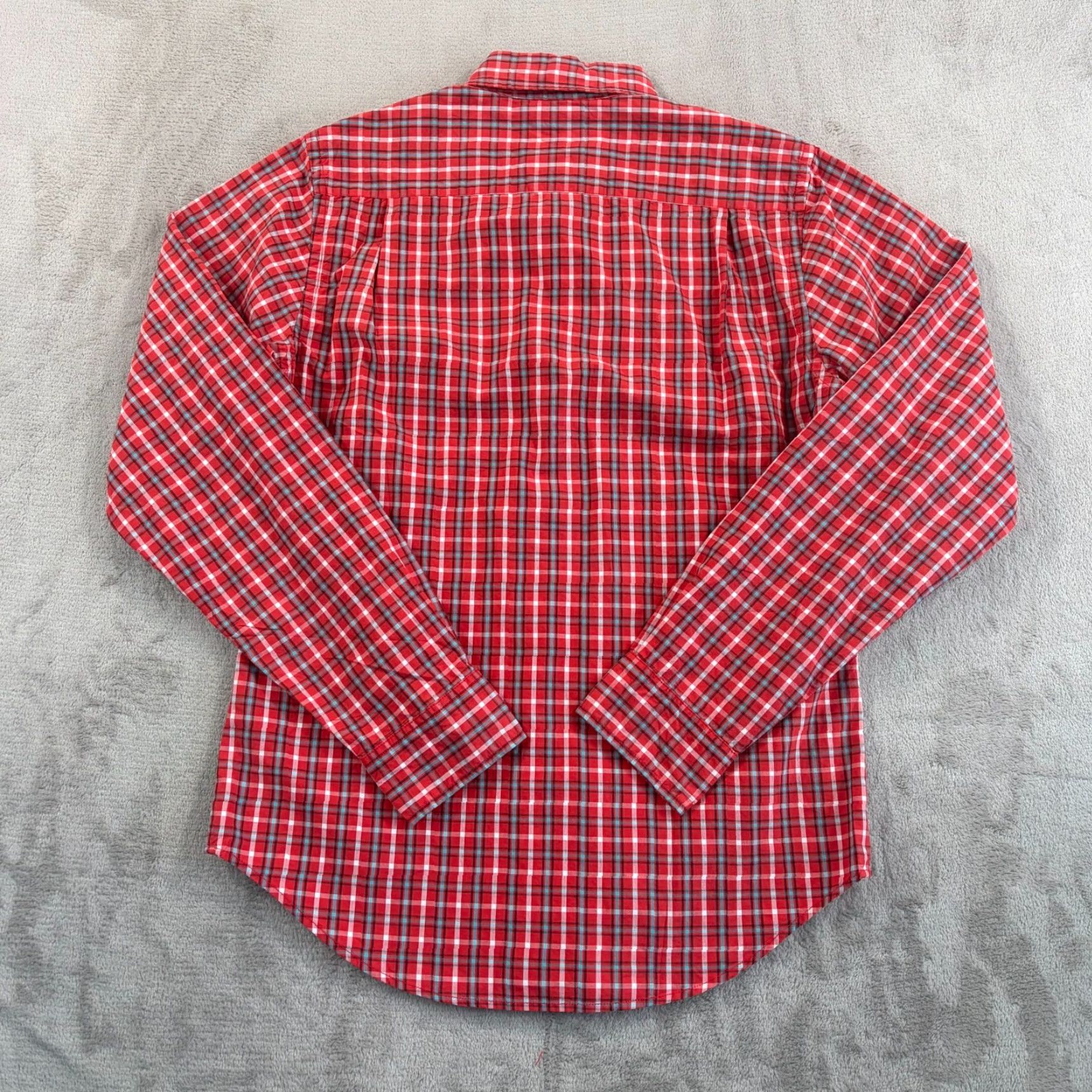 Relwen Relwen Work Shirt Men Small Red Madras Plaid Long Sleeve Button-Up Shirt, Casual, Travel, Workwear, NWT, Cotton, Regular Fit, Red Size US S / EU 44-46 / 1 - 5 Thumbnail