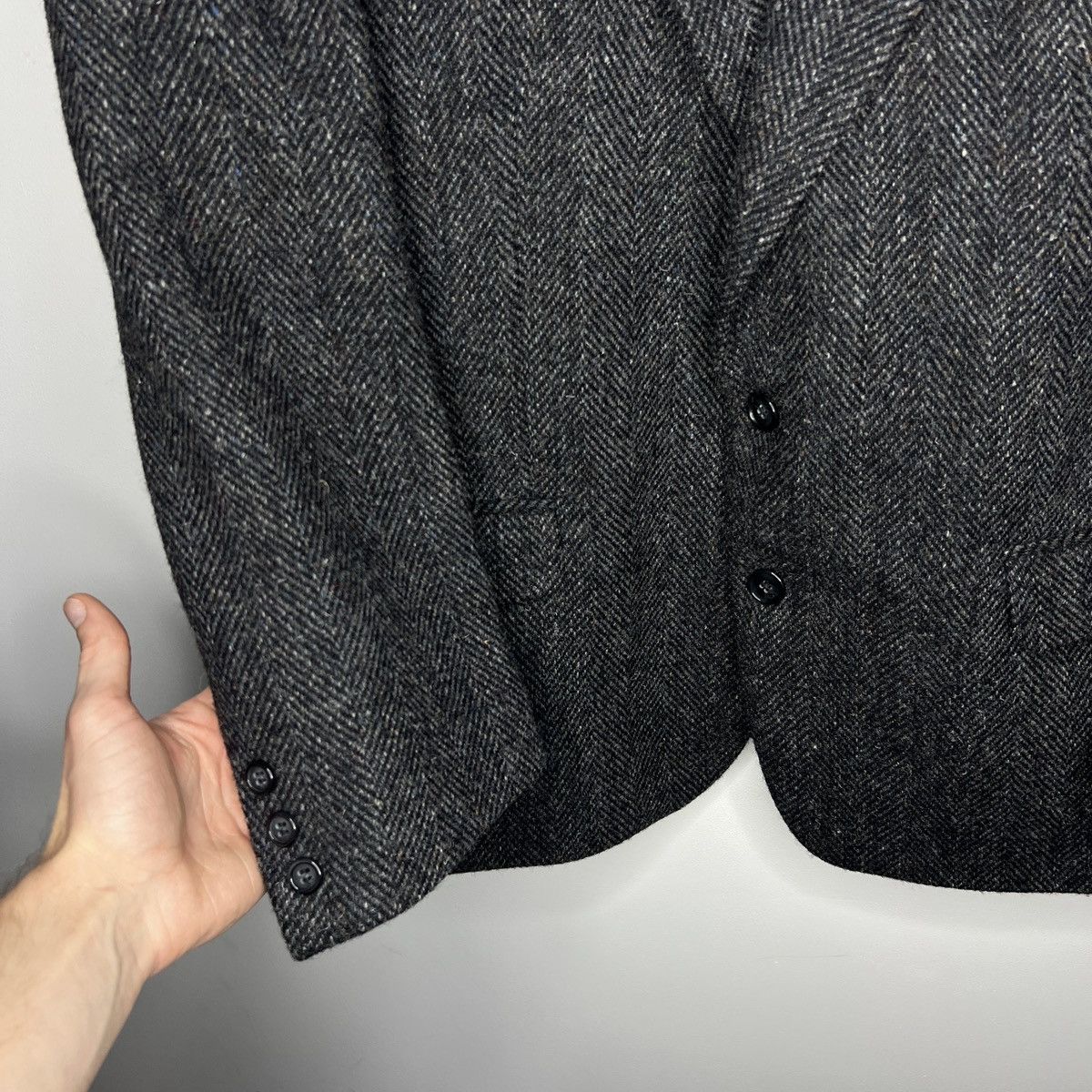 Harris Tweed Vtg Harris Tweed Grey Coat WOOL Jacket Blazer 42 R Size 42R - 5 Thumbnail