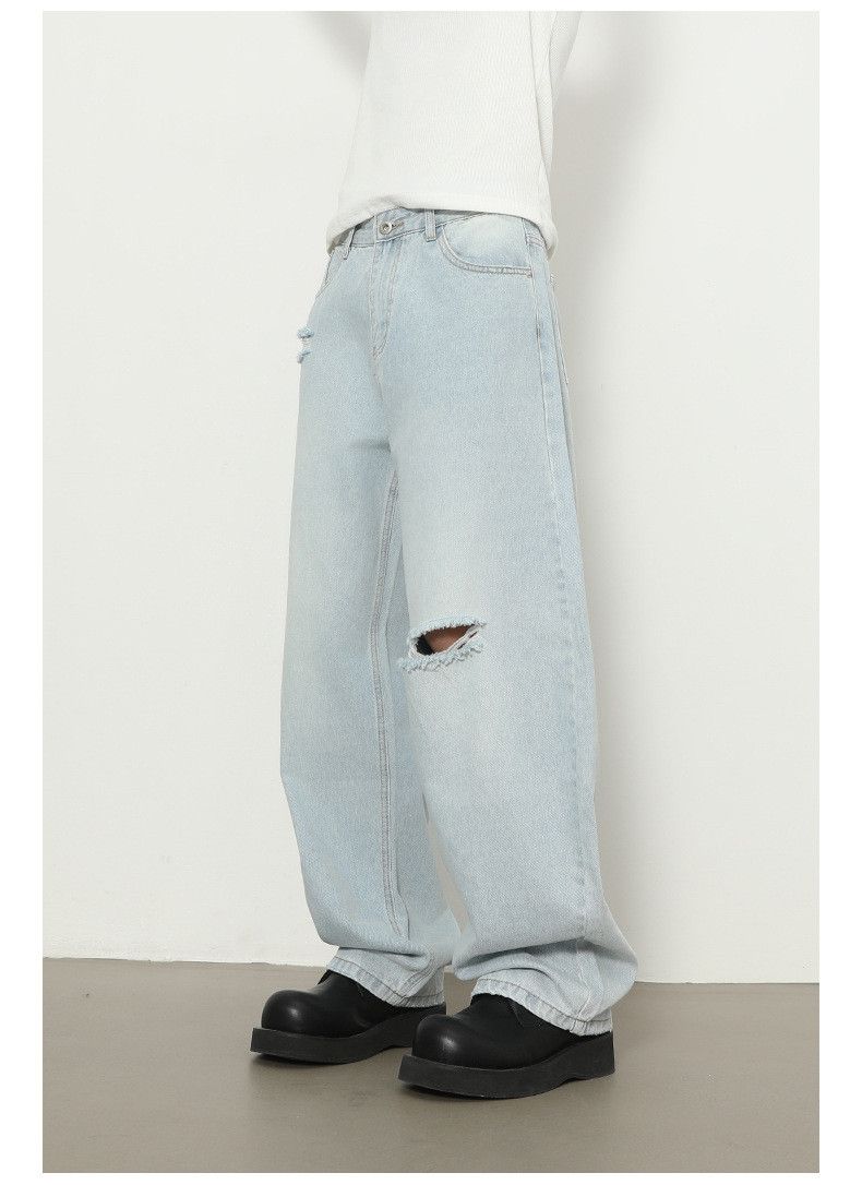 Vintage American loose straight-leg ripped scimitar wide-leg jeans Size US 32 / EU 48 - 5 Thumbnail