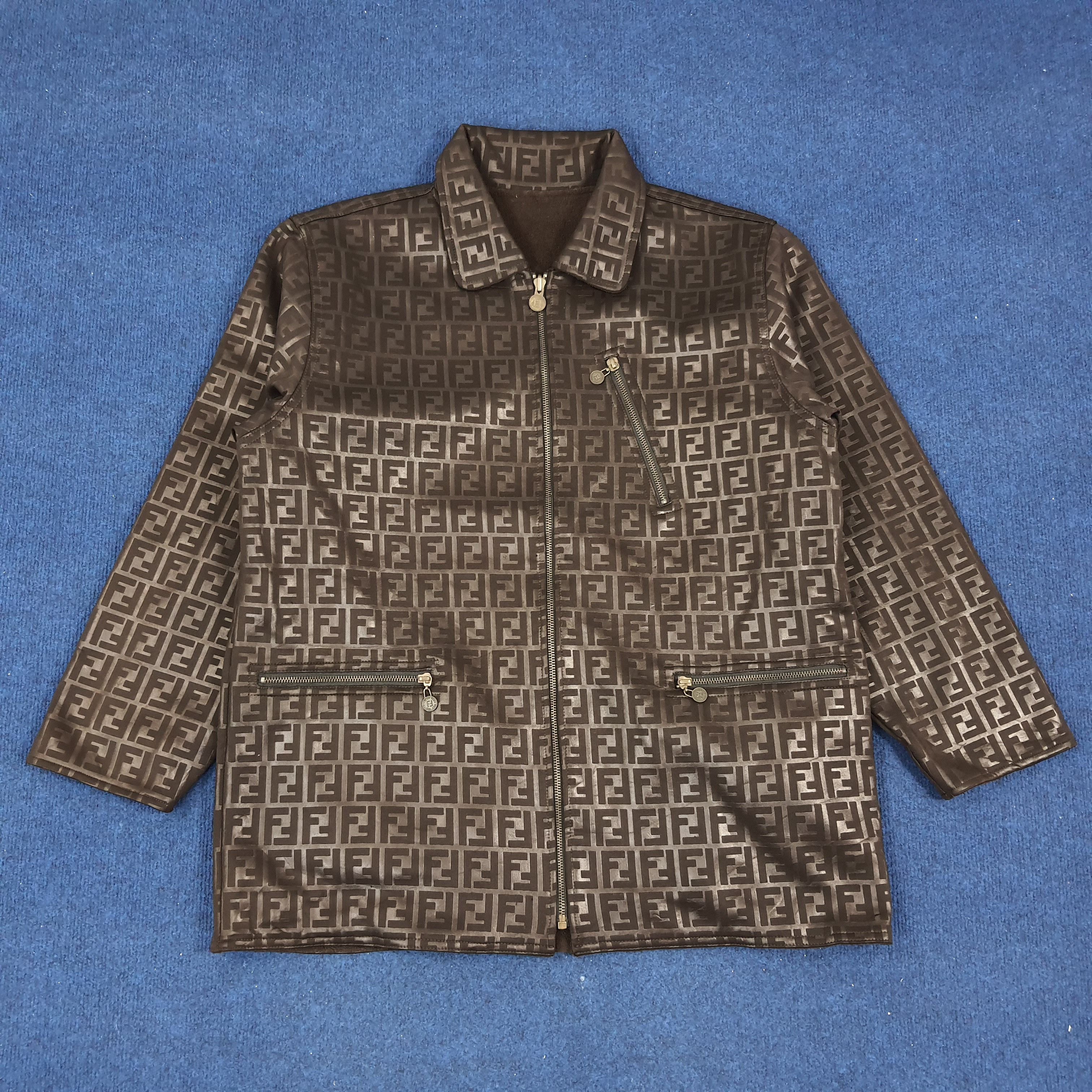 Fendi × Vintage Vintage FENDI Monogram Reversible Fleece Jacket Size US L / EU 52-54 / 3 - 1 Thumbnail