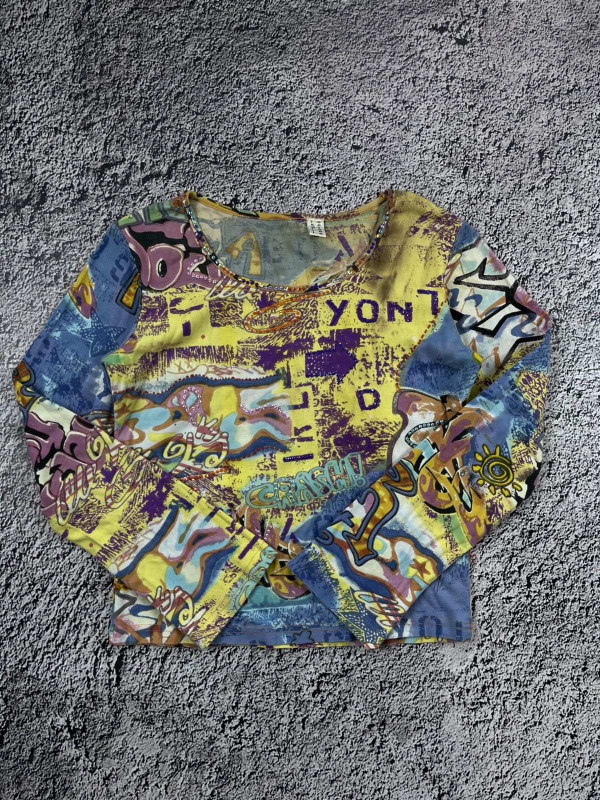 Vintage Vintage Rare Gaultier style Printed AOP Longsleeve tee Size M / US 6-8 / IT 42-44 - 2 Thumbnail