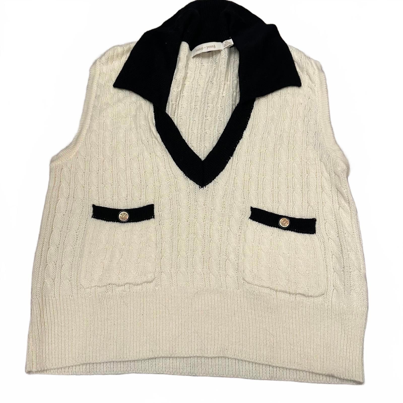 Designer Bishop + Young Cable Knit Sweater Vest - XL Size XL / US 12-14 / IT 48-50 - 1 Thumbnail
