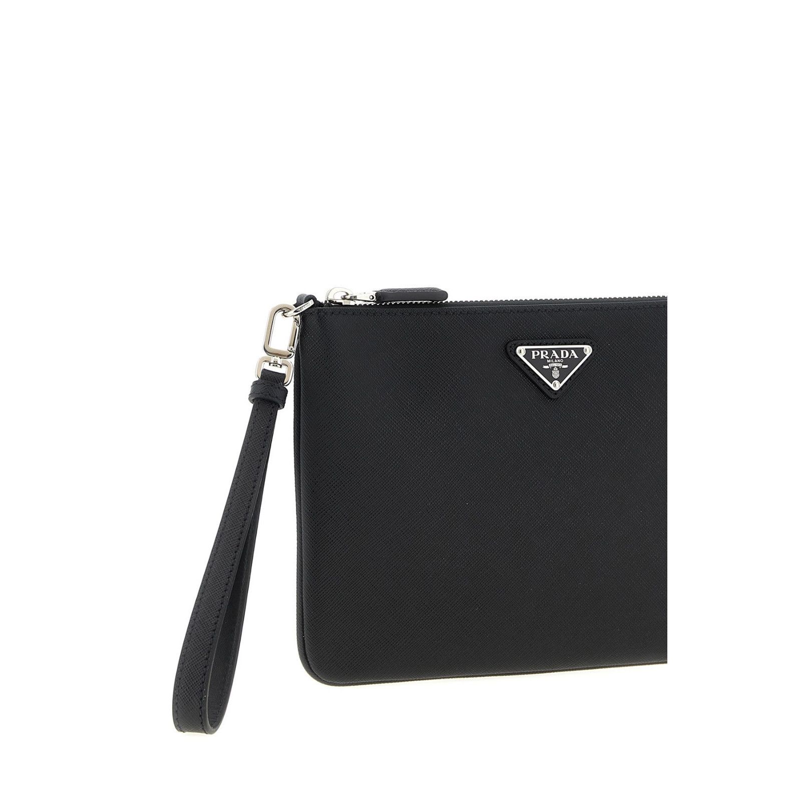 Prada PRADA Black Leather Clutch Bag New And Authentic Size ONE SIZE - 3 Thumbnail