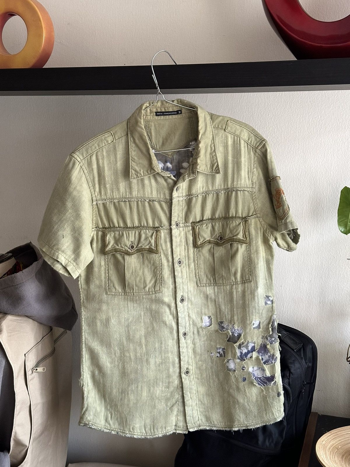 Marithe + Francois Girbaud 1990s Marithe Grancois Girbaud Thrashed Layered Shirt Size US M / EU 48-50 / 2 - 12 Thumbnail