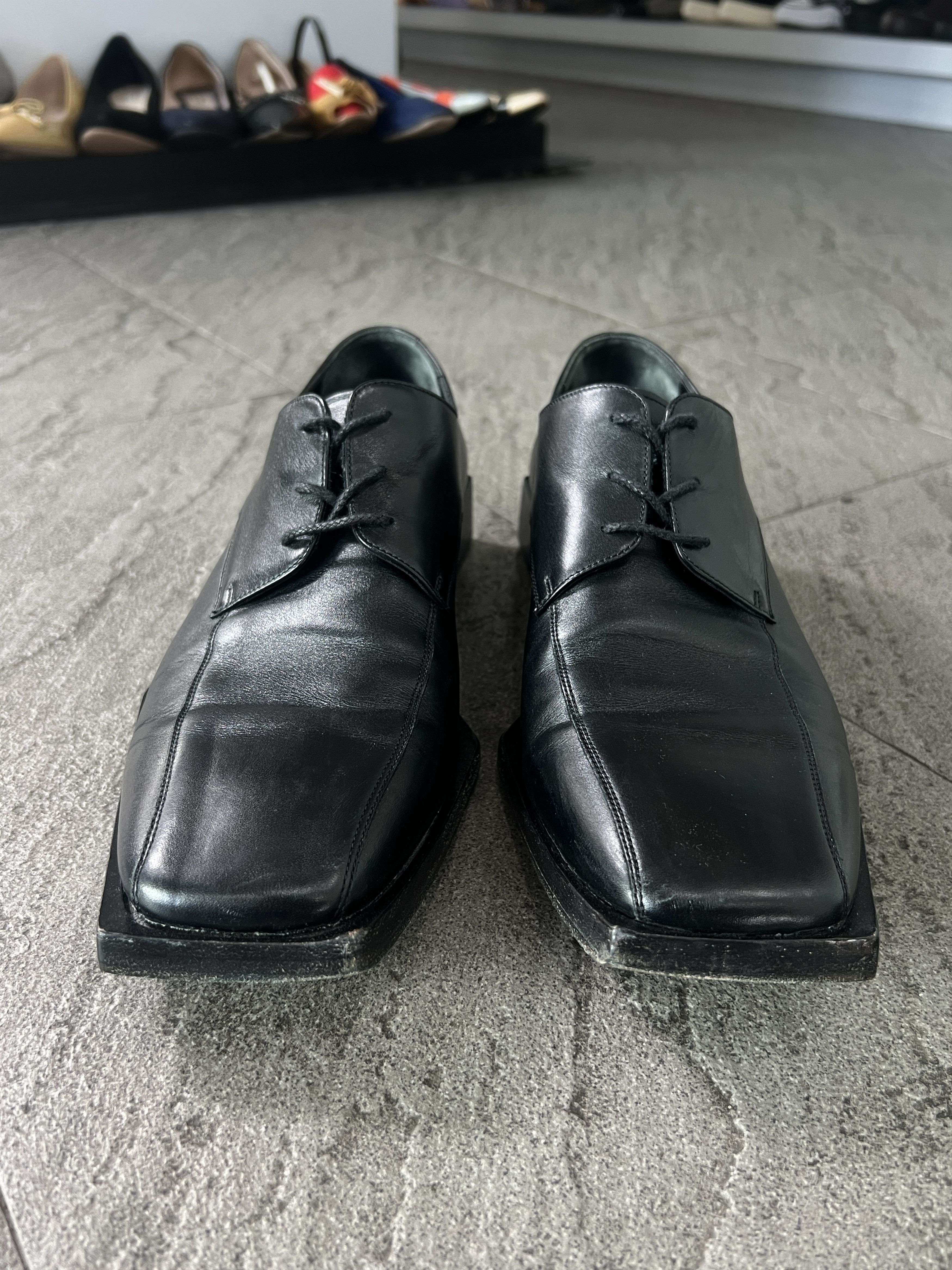 Balenciaga Balenciaga Square Toe Leather Derby Shoes EU41 Size US 8 / EU 41 - 2 Thumbnail