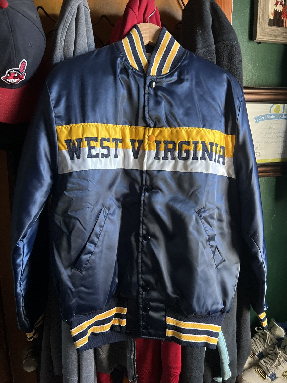 Other Vintage West Virginia Satin Jacket Navy Blue Size M Size US M / EU 48-50 / 2 - 1 Thumbnail