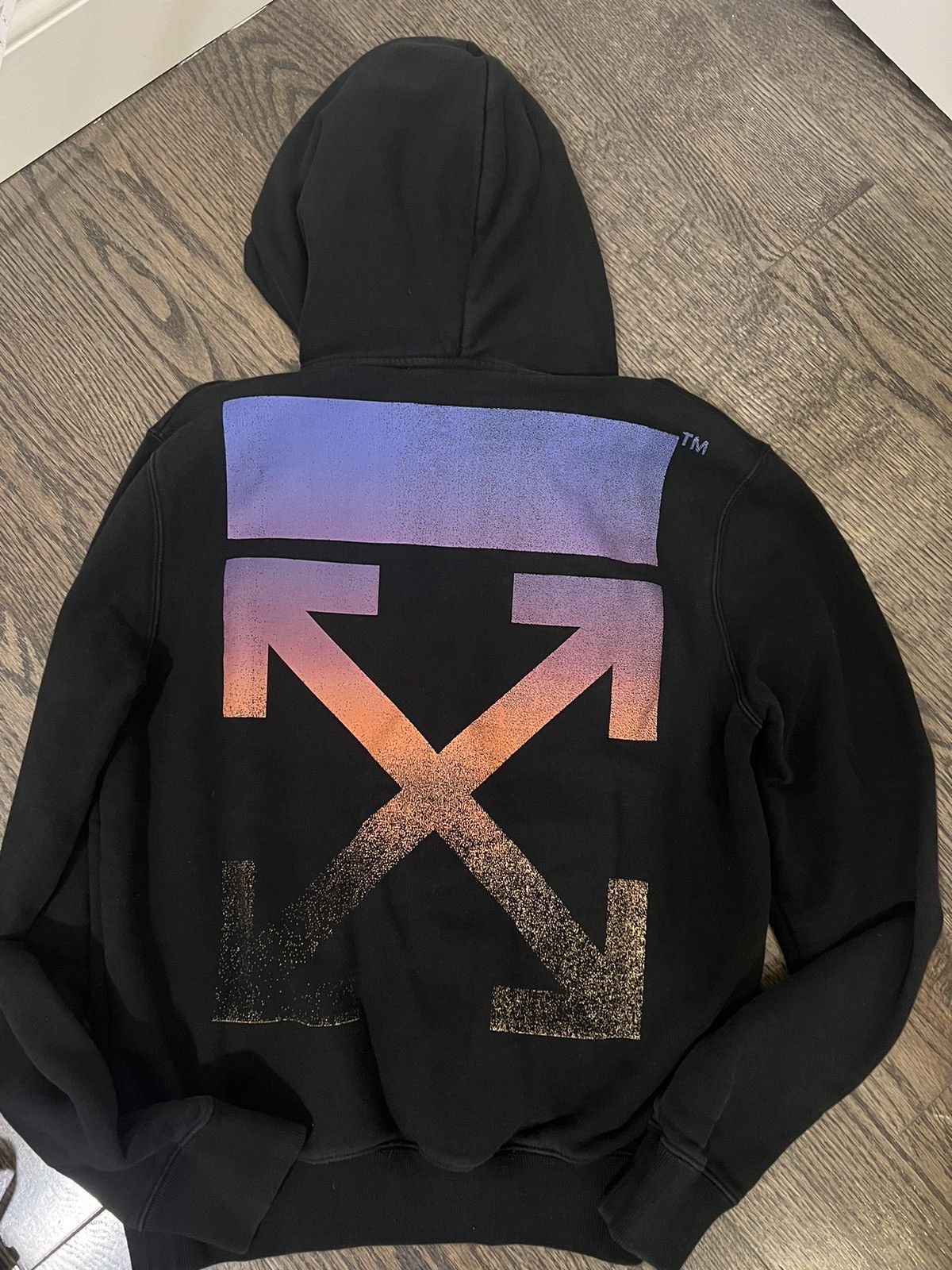 Off white gradient hoodie black hotsell