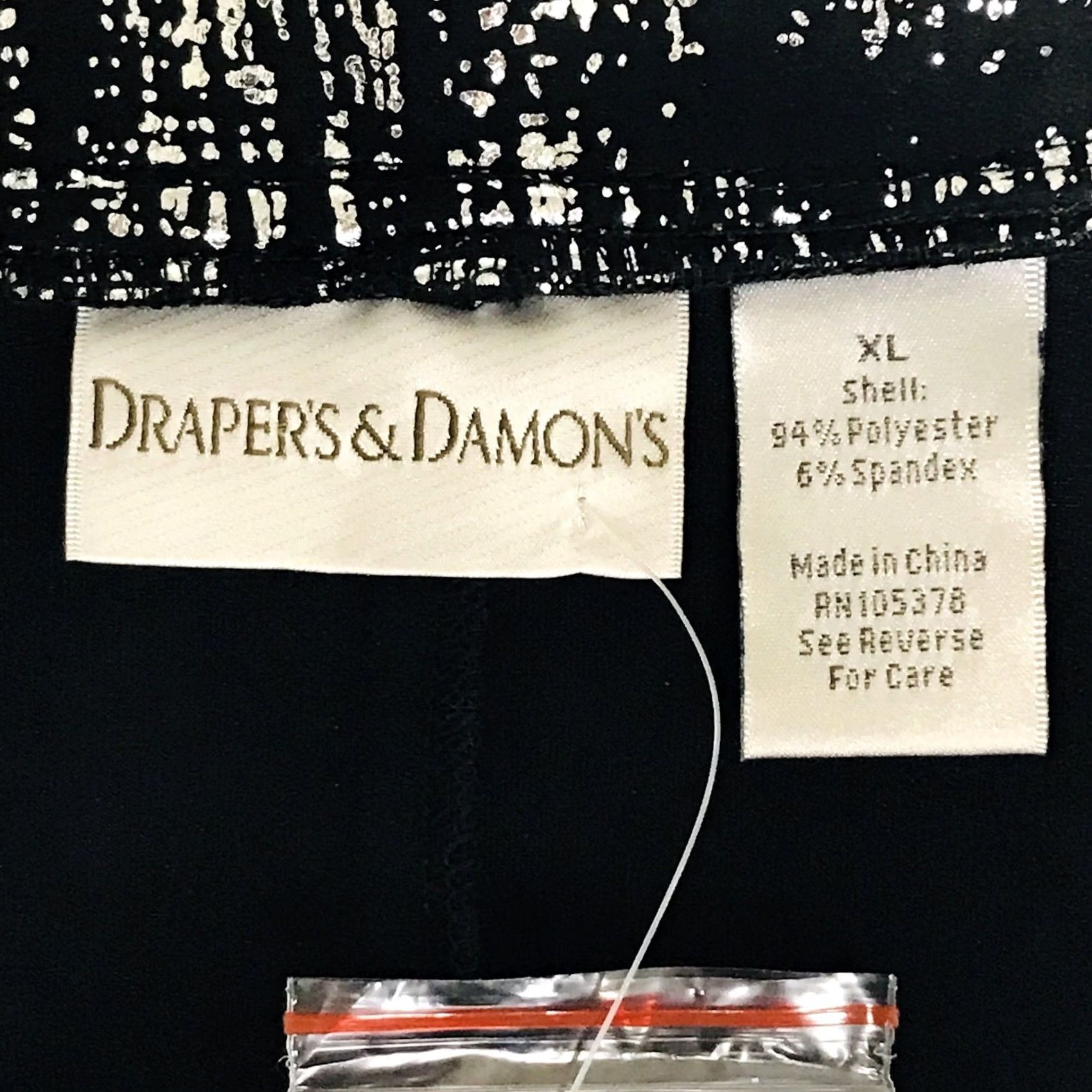 Vintage Draper’s & Damon’s Women Black/Silver Metallic Streak Double Lapel Button-Up Blazer Jacket XL Size XL / US 12-14 / IT 48-50 - 3 Thumbnail