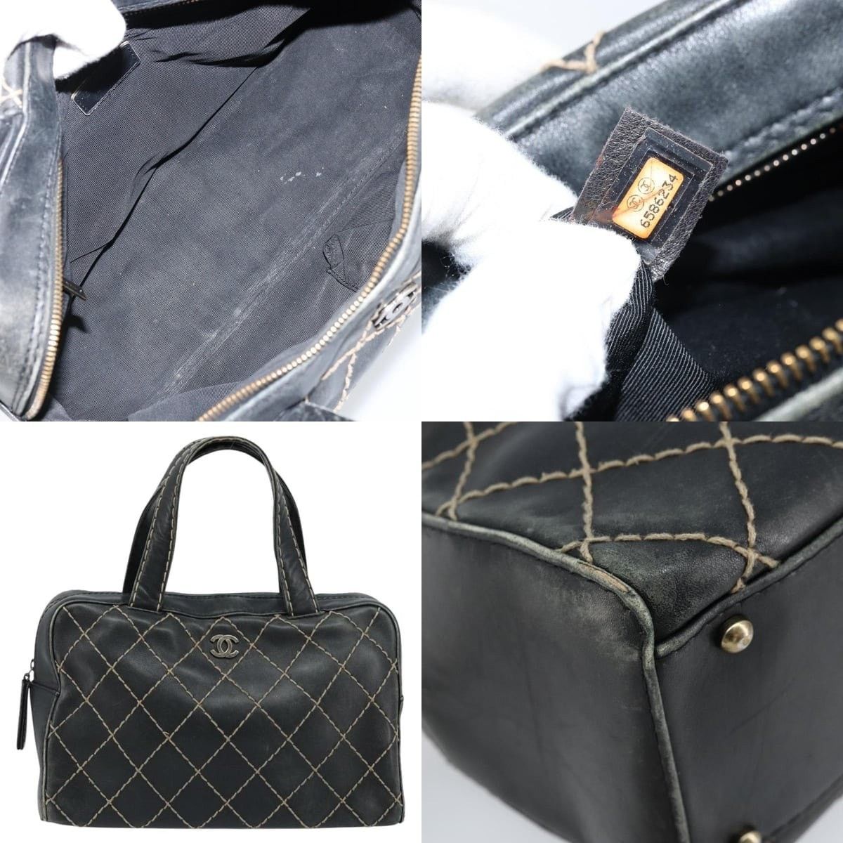 Chanel Chanel Wild Stitch Handbag Leather Black CC Size ONE SIZE - 5 Thumbnail