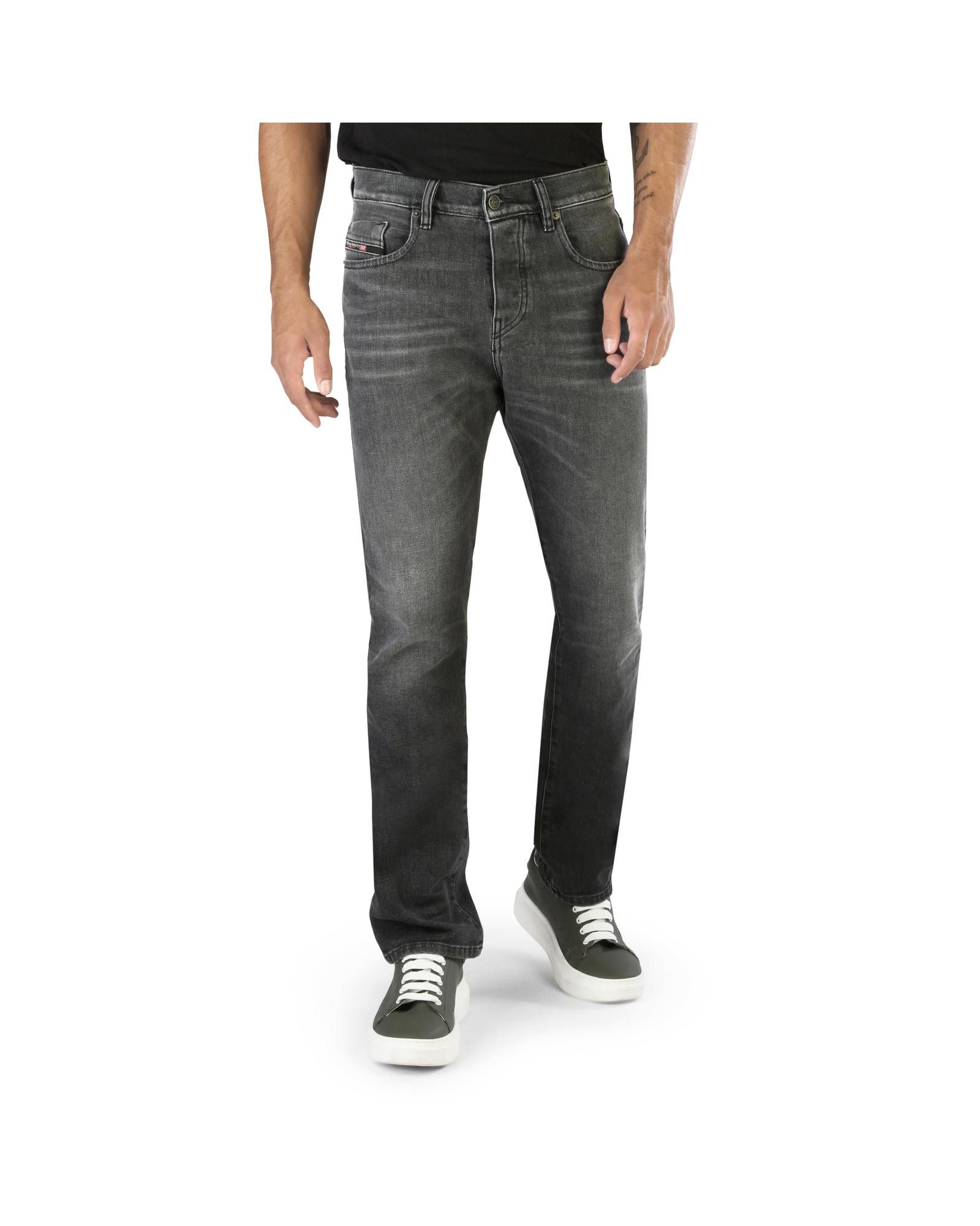 image of Diesel Button Fastening Cotton Blend Jeans in Black, Men's (Size 31)