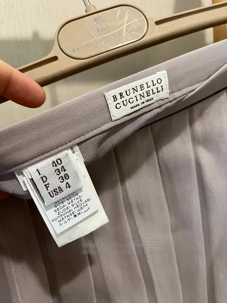Brunello Cucinelli Brunello Cucinelli Light Purple Beaded Mesh Skirt Size 26" / US 2 / IT 38 - 3 Thumbnail