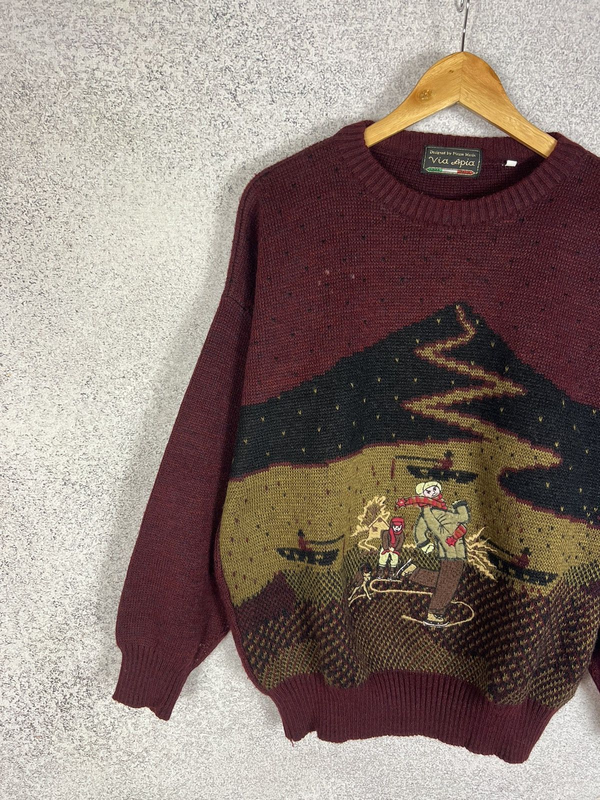 Vintage Vintage 90s Graphic Motive Art Sweater Embroidered Logo Size US XL / EU 56 / 4 - 4 Thumbnail