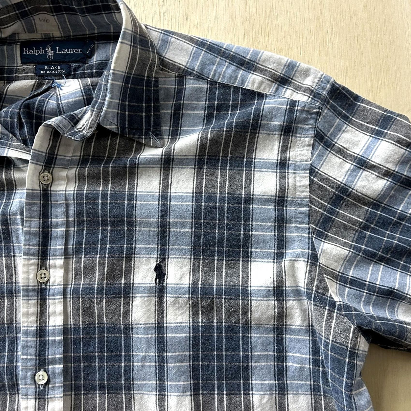 Ralph Lauren Ralph Lauren Shirt Mens Large Blue Plaid Short Sleeve Button Up Blake Cotton Shirt Size US L / EU 52-54 / 3 - 2 Thumbnail