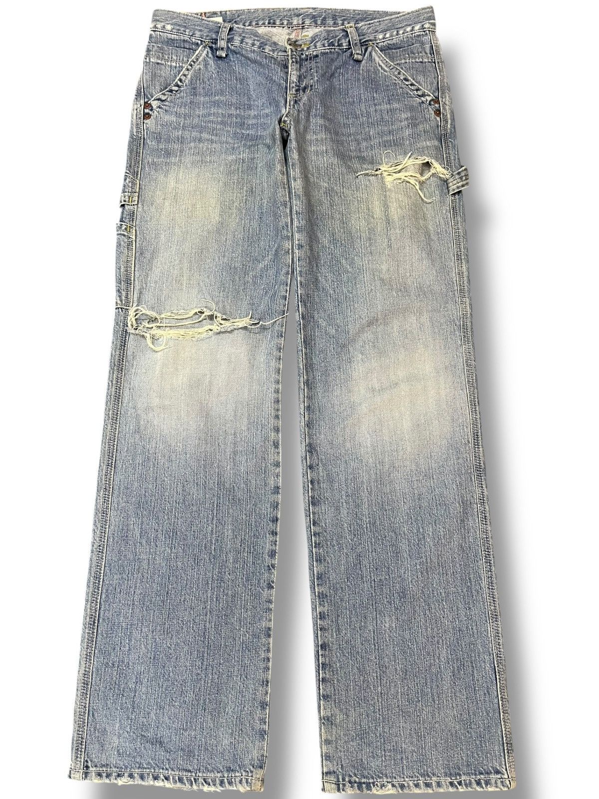 Japanese Brand Vintage Et Boit Carpenter Cargo Distressed Denim Size US 33 - 1 Thumbnail