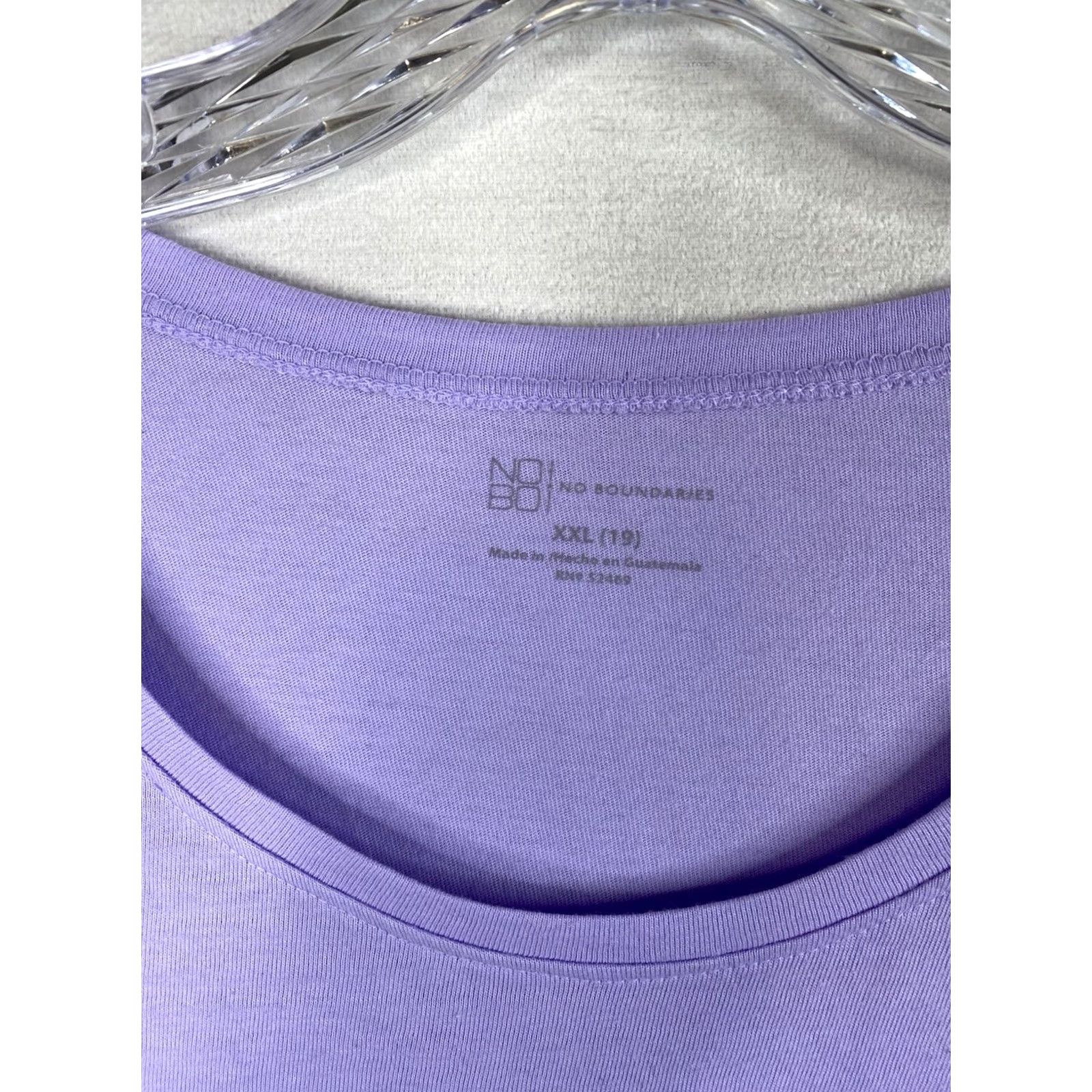 Vintage NO BOUNDARIES Tee Shirt Jr XXL Purple Short Sleeve Scoop NWT 90s Retro Vintage Womens Shirt Women XS-XL? Size XXL / US 16-18 / IT 52-54 - 2 Thumbnail