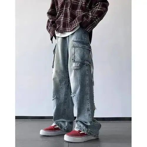 Japanese Brand × Jean Ripped Holes Cargo jeans Size US 32 / EU 48 - 1 Thumbnail