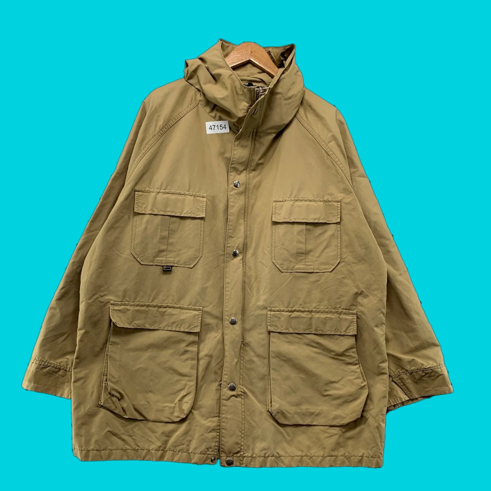 Vintage VINTAGE Woolrich Parka Coat Mens Large Tan Lightweight Hooded Nylon Blend Coat Size US L / EU 52-54 / 3 - 1 Thumbnail