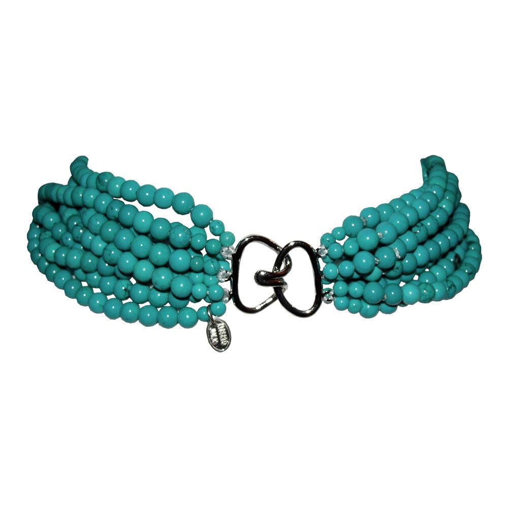 Designer Turquoise Beaded Torsade Necklace Alberto Juan Size ONE SIZE - 6 Thumbnail