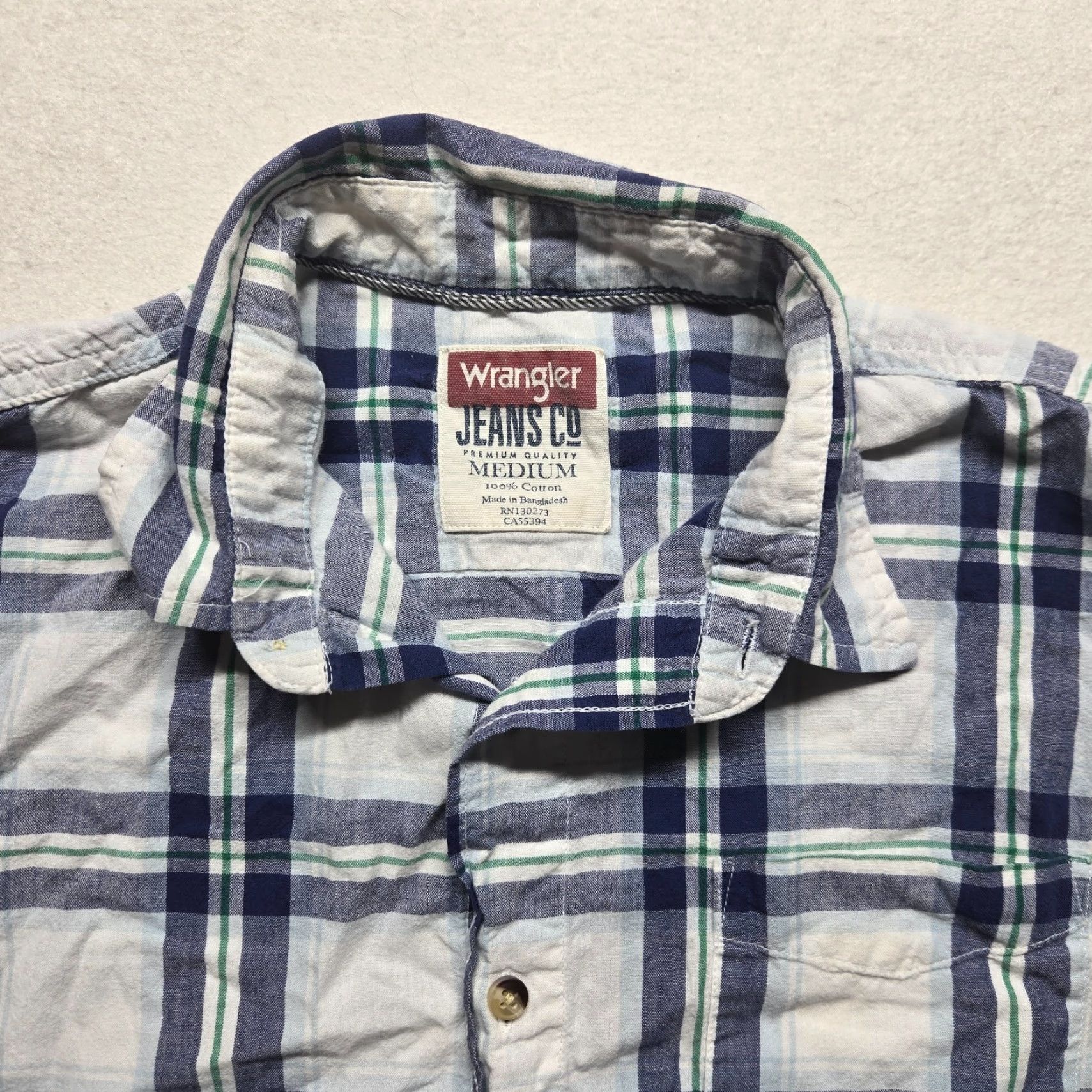 Wrangler Wrangler Shirt Men Long Sleeve Button-Up Plaid Cotton Size M Blue Adult Medium Wrangler Shirt Mens Plaid 90s? Size US M / EU 48-50 / 2 - 2 Thumbnail