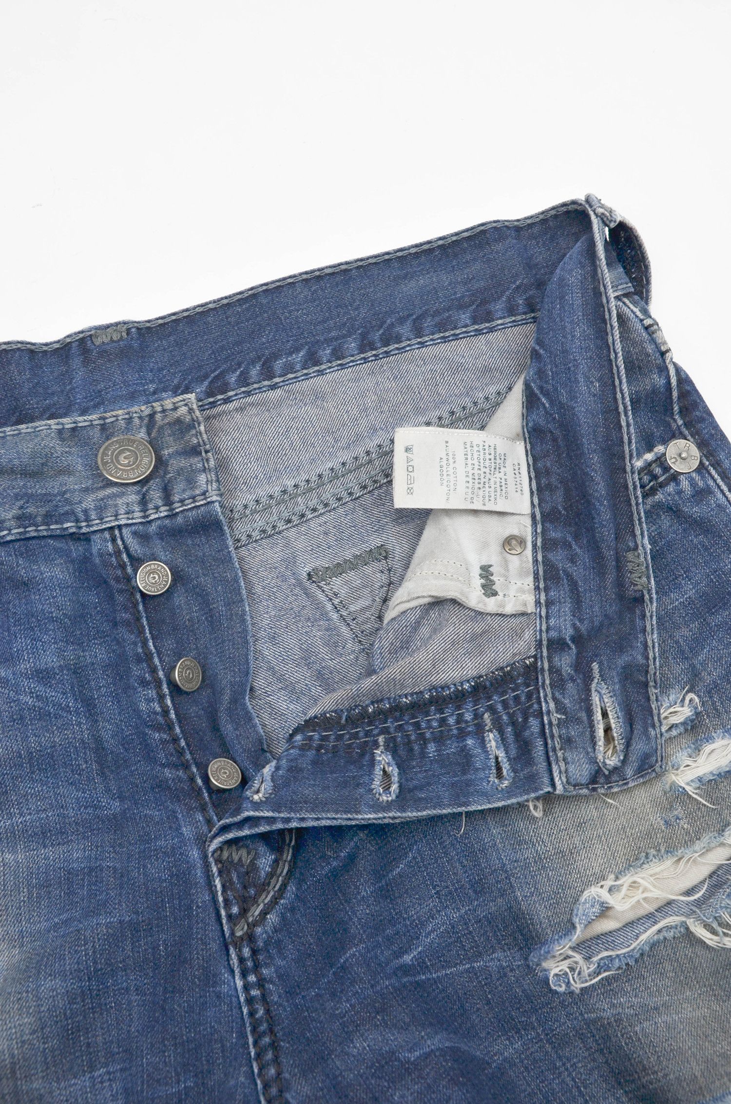 True Religion True Religion Dean Relaxed Slashed Big QT Jeans - Size 33 Size US 33 - 6 Thumbnail