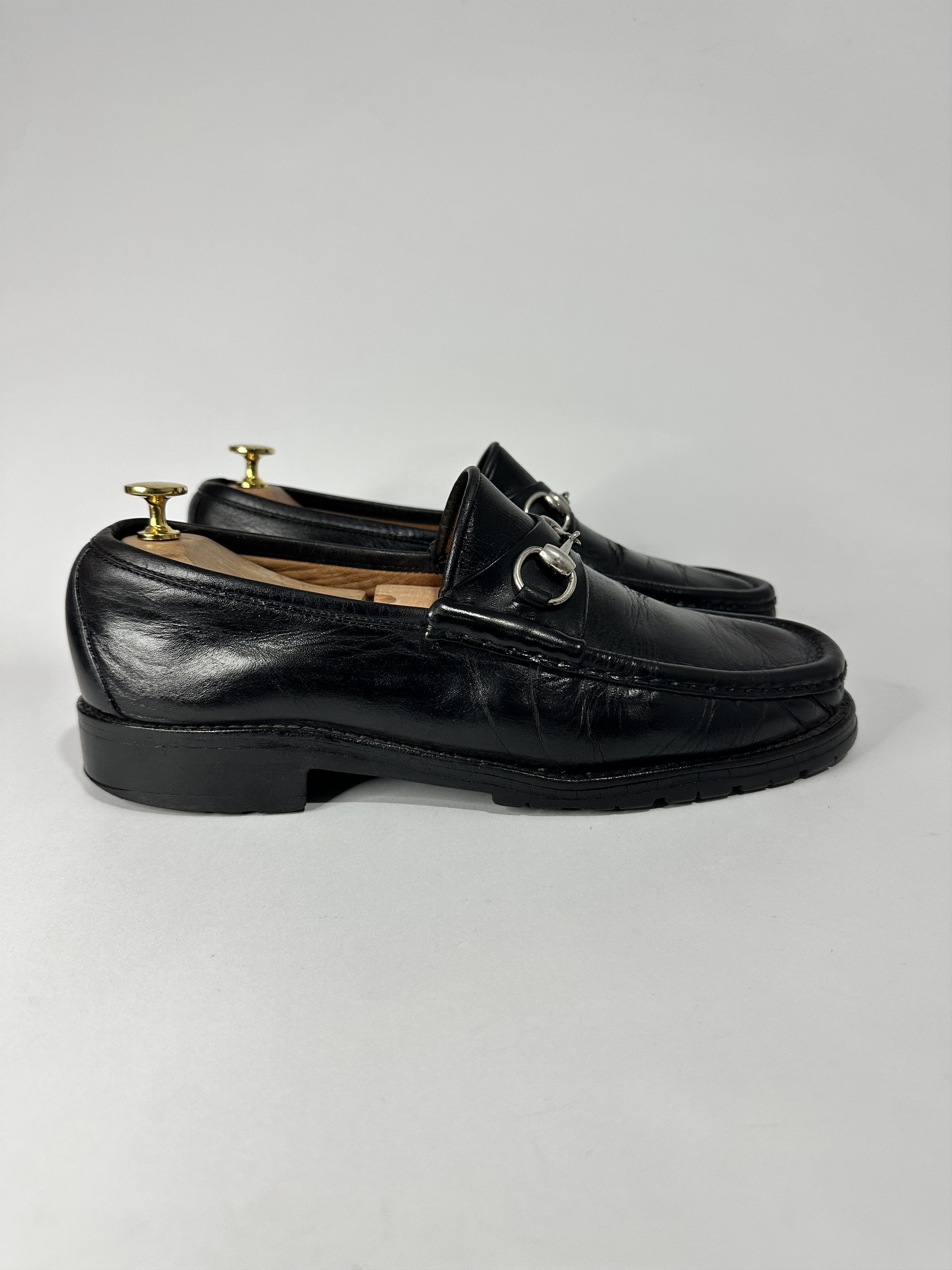 Gucci Gucci Black Leather Horsebit Loafers Size US 10.5 / EU 43-44 - 3 Thumbnail