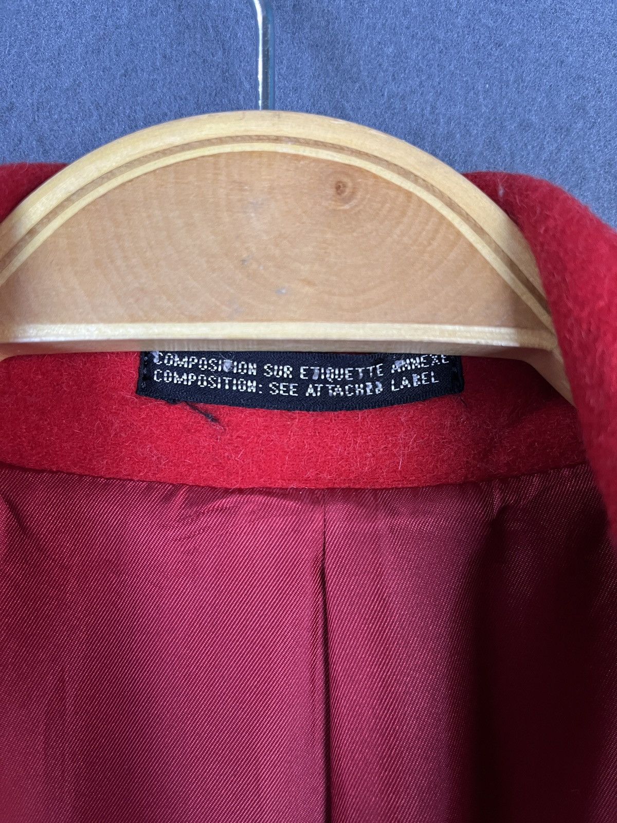 Yohji Yamamoto INÉD Red Wool Long Coat Size US M / EU 48-50 / 2 - 7 Thumbnail