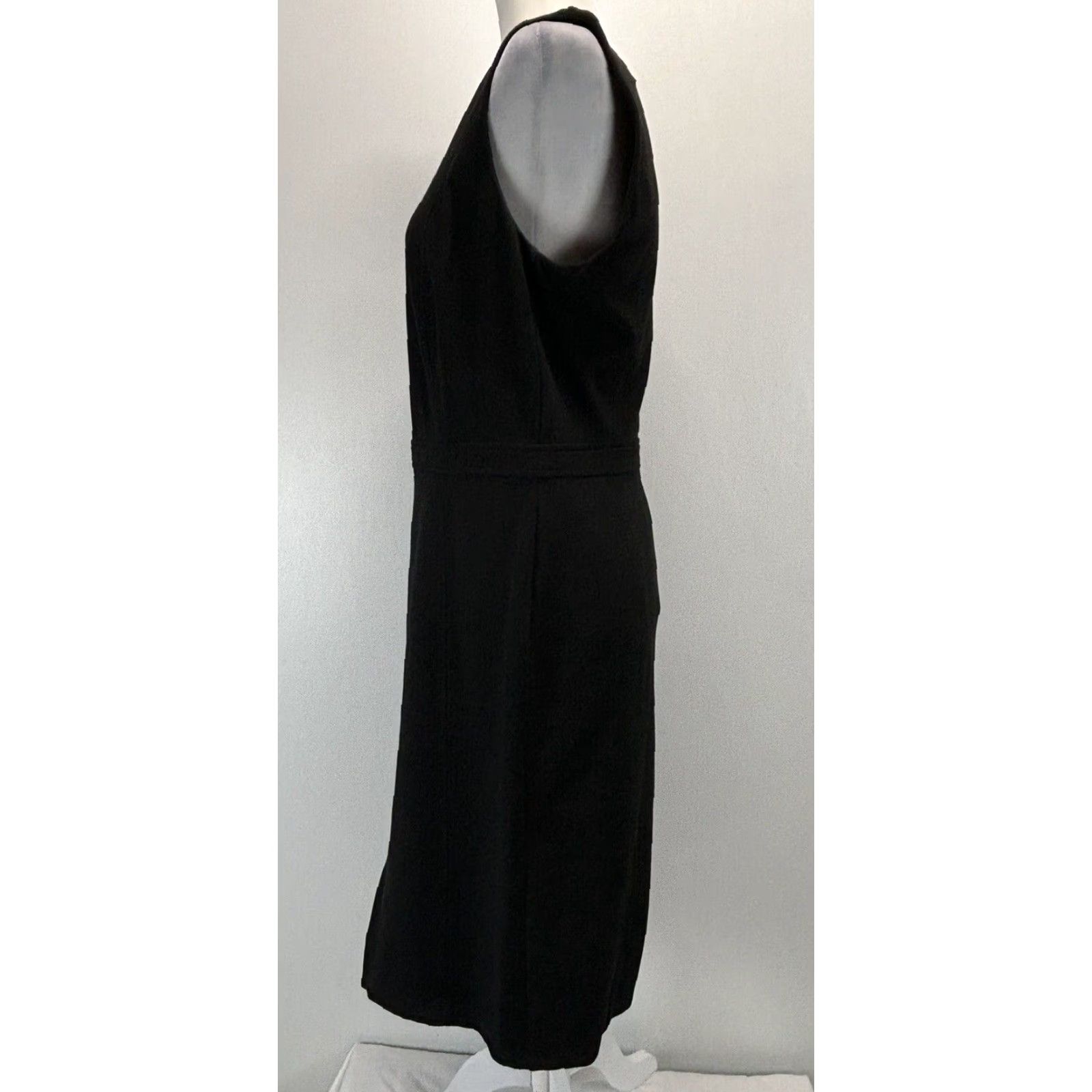 Talbots VINTAGE Talbots Sheath Dress 10 Black Sleeveless Pencil Knee Length Womens Size L / US 10 / IT 46 - 2 Thumbnail