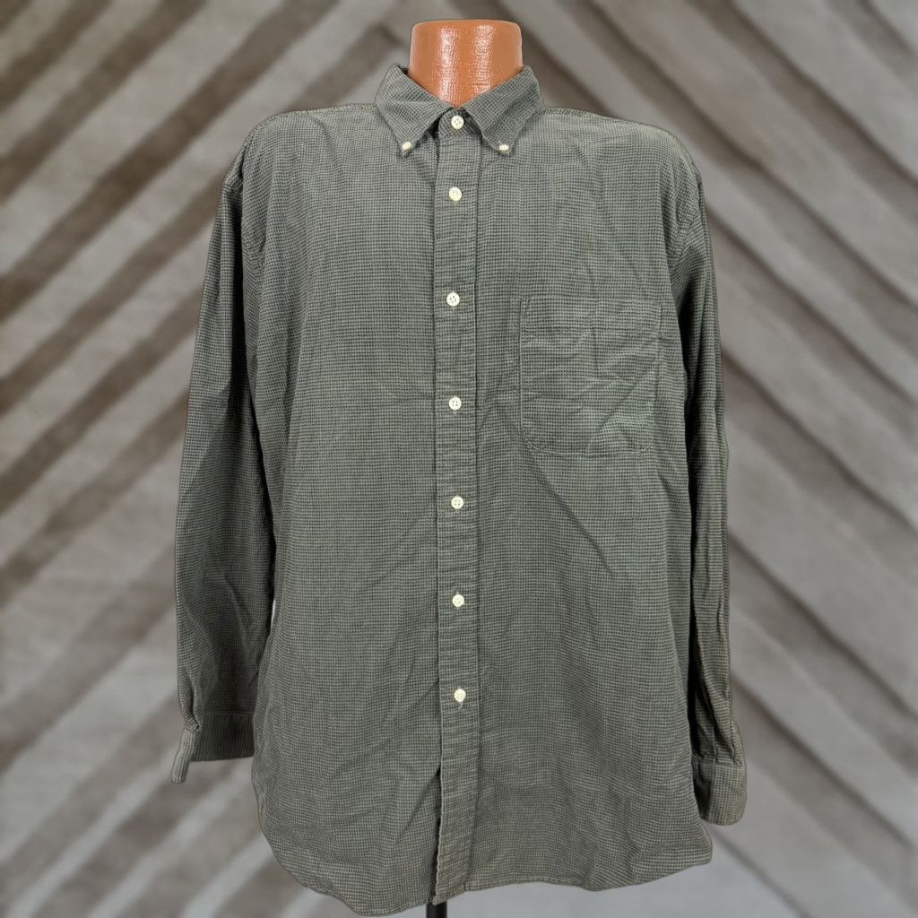 Vintage VINTAGE R&R Outdoors Corduroy Shirt Men L Sage Green Check Lightweight Button-Up Long Sleeve Preppy Size US L / EU 52-54 / 3 - 1 Thumbnail