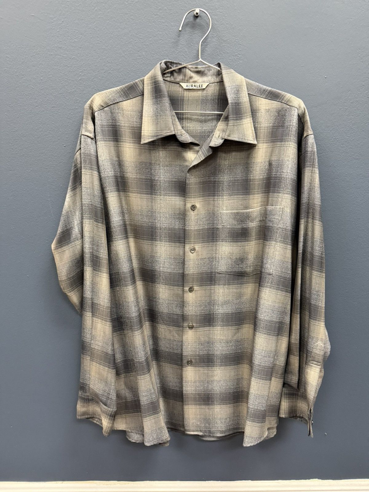Auralee Auralee Wool Fulling Flannel Overshirt (Sz 5) | Grailed