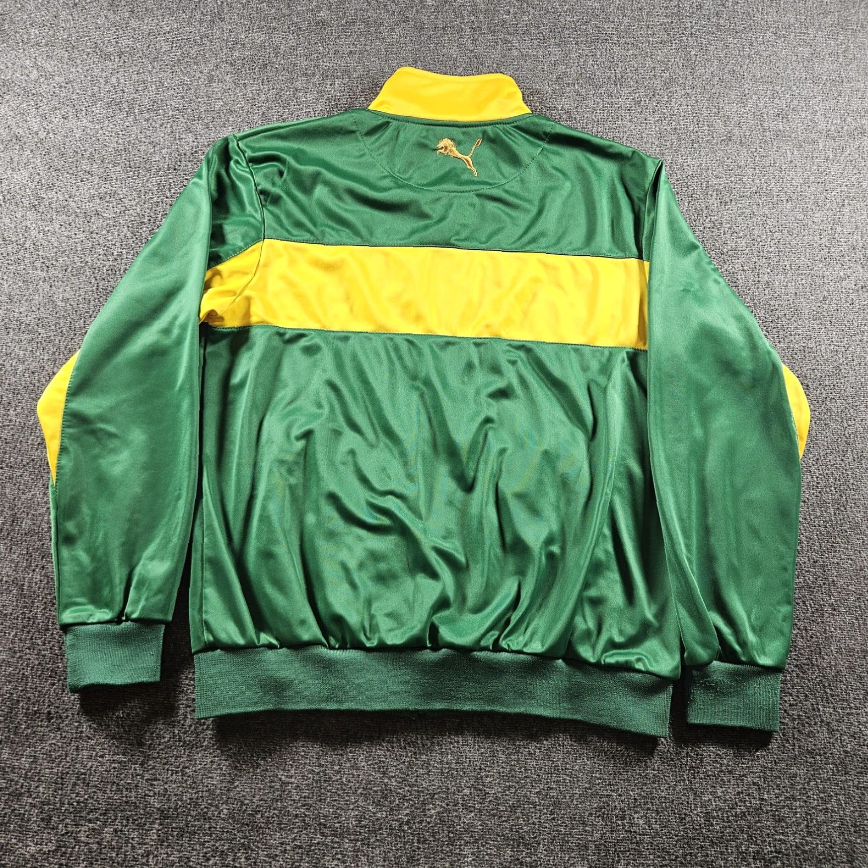 Puma PUMA Jacket Mens L Green Jamaica Track Full Zip Colorblock Polyester Size US L / EU 52-54 / 3 - 6 Thumbnail