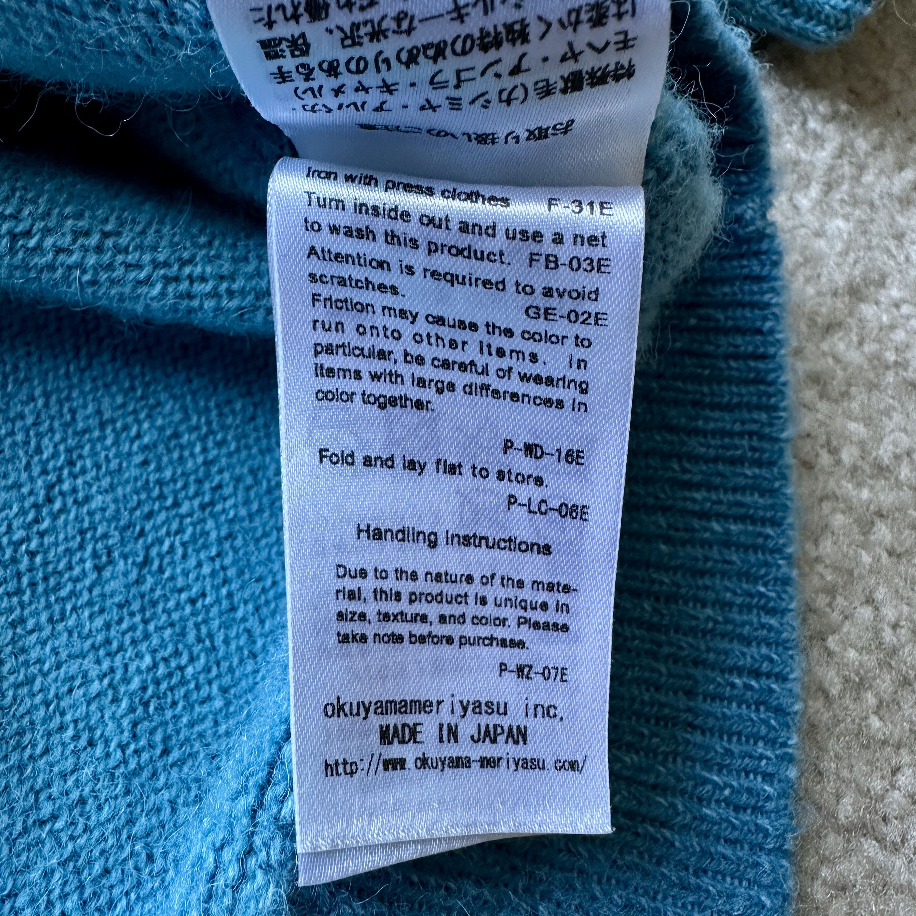 Batoner Batoner Baby Alpaca Blue Crew Neck Knit Sweater Size US L / EU 52-54 / 3 - 11 Thumbnail