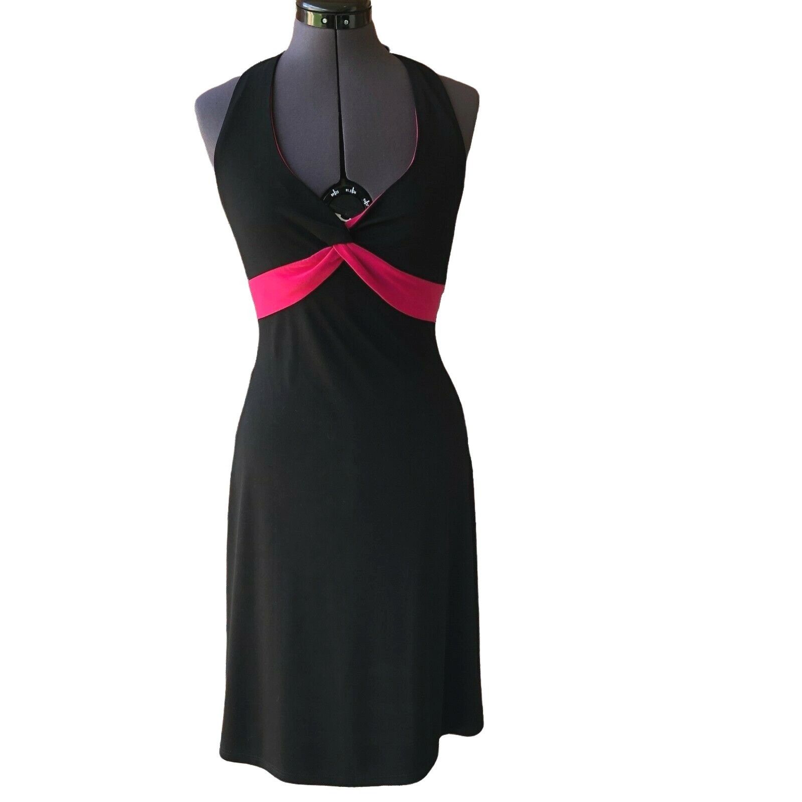 Other B. Darlin Women's Halter Dress Black/Pink Size 5/6 V-Neck Kn Size S / US 4 / IT 40 - 1 Thumbnail