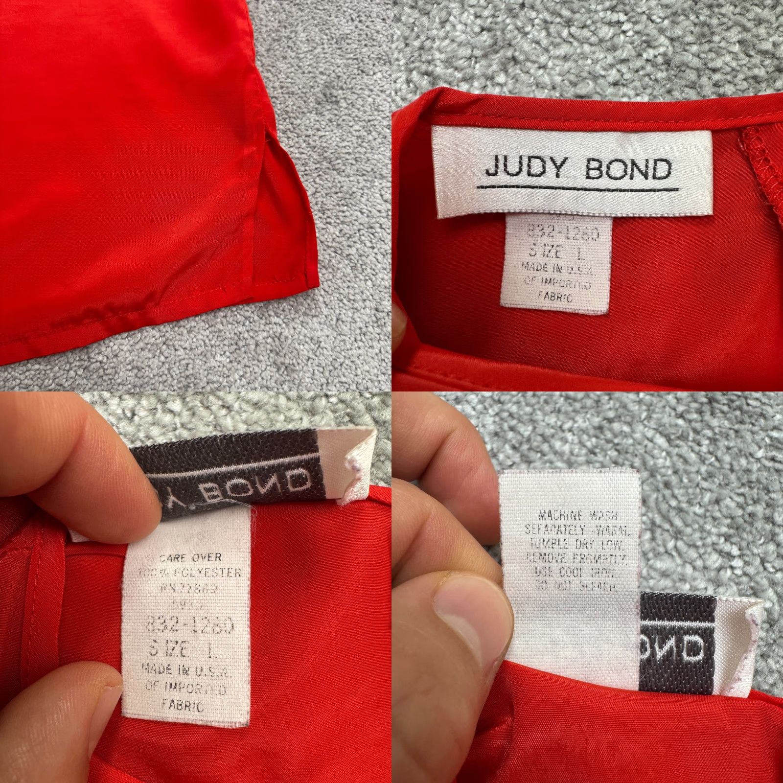 Vintage VINTAGE Judy Bond Satin Blouse Women L Red Crew Neck Short Sleeve Modern Classic Shirt Adult Regular Size Large Red Womens Blouse 80s Vintage ♪ Size L / US 10 / IT 46 - 8 Thumbnail