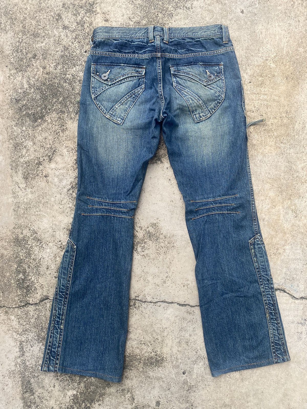 If Six Was Nine × Japanese Brand Flare Jeans Bison Double Knee Multipocket Size US 31 - 16 Thumbnail