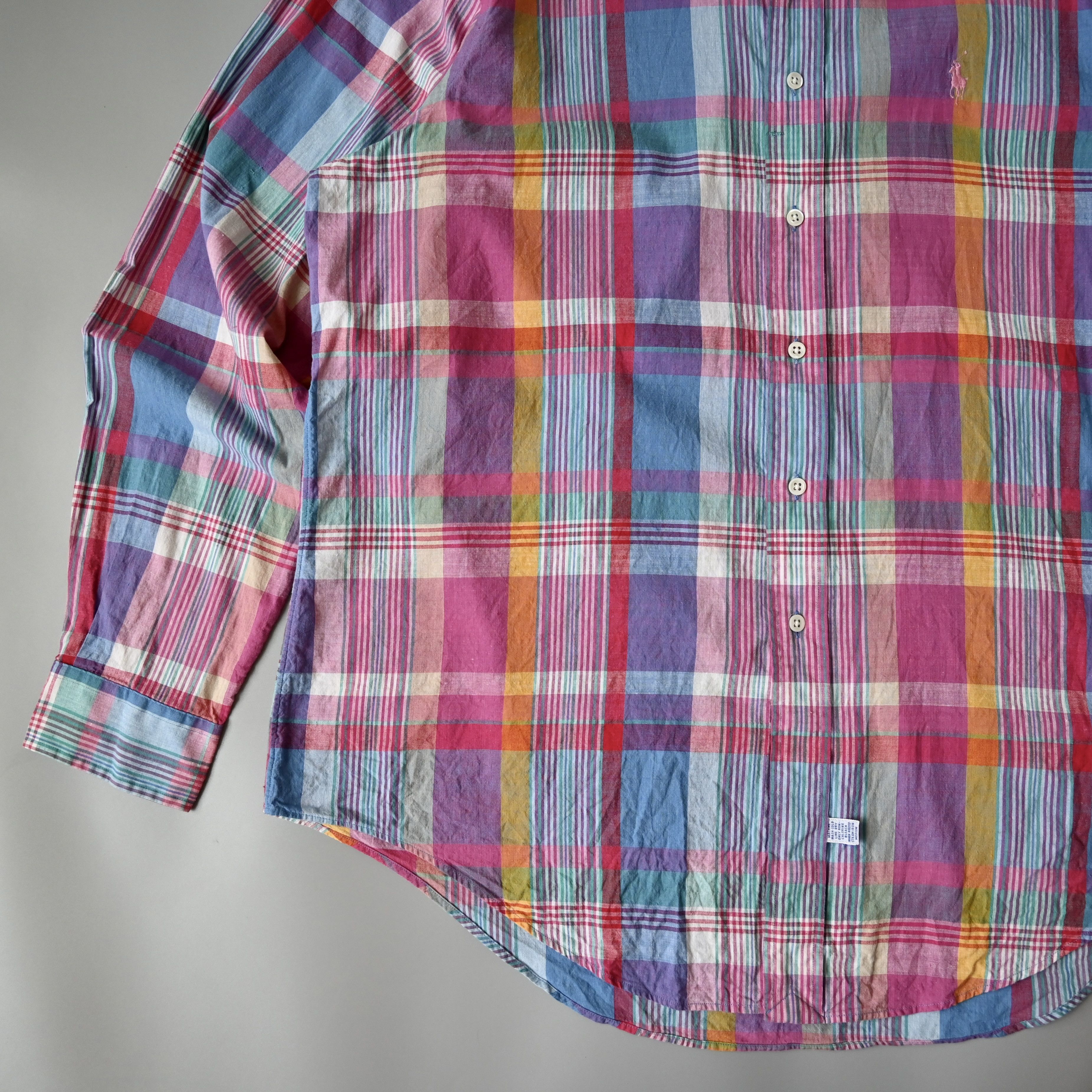 Ralph Lauren 1980s - 90s Ralph Lauren handwoven madras BD shirt Size US XL / EU 56 / 4 - 4 Thumbnail