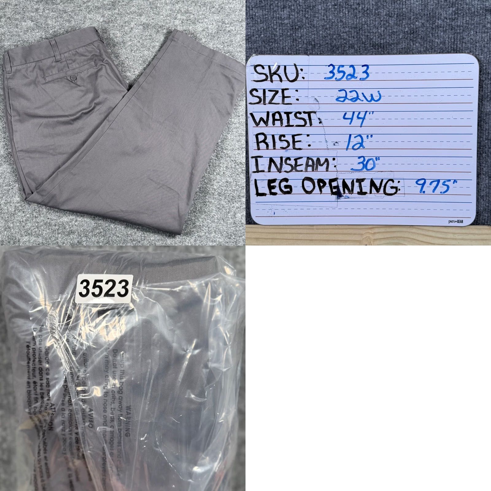Lands' End Lands' End Gray Flat Front Chino Pants Comfort Waist 22W Women High Rise Front Flat Front Chino Pants Gray Workwear Casual Size 40" / US 18 - 8 Thumbnail