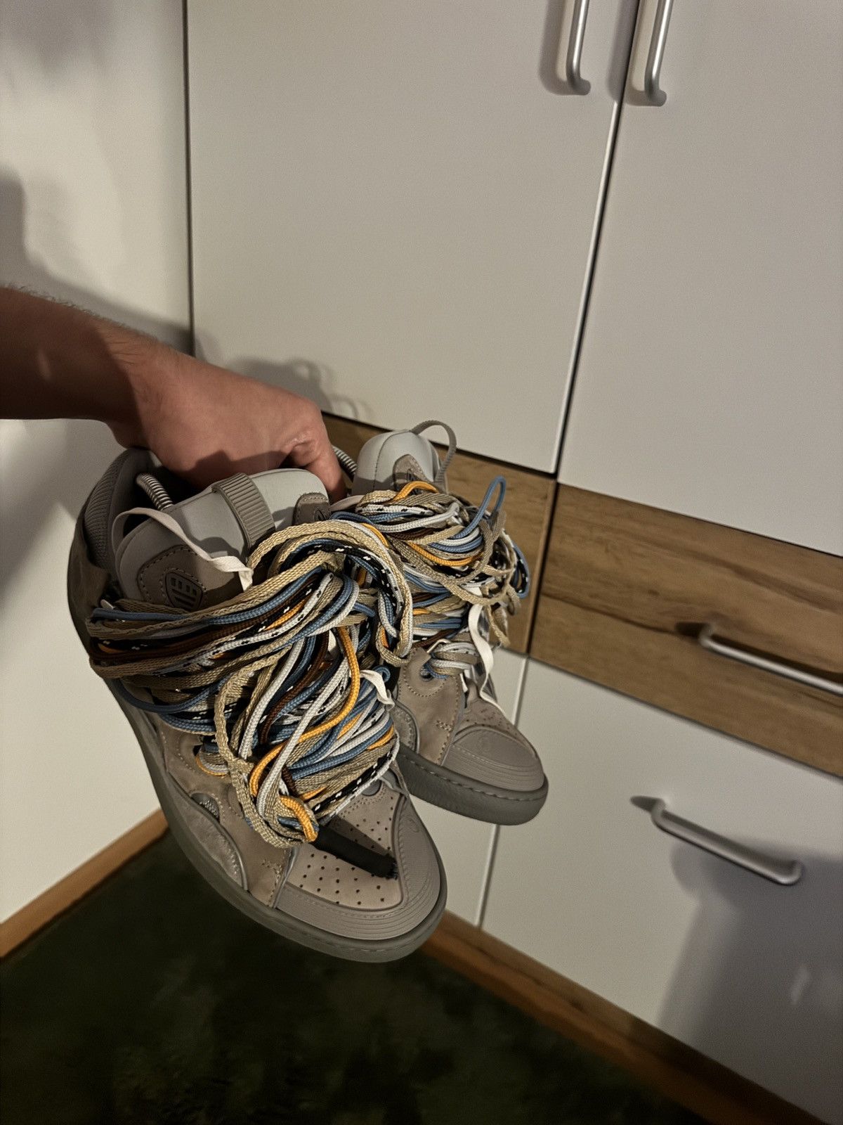 Lanvin Lanvin Curb Sneakers Beige Multi Lace 💧🌊 Size US 11 / EU 44 - 3 Thumbnail