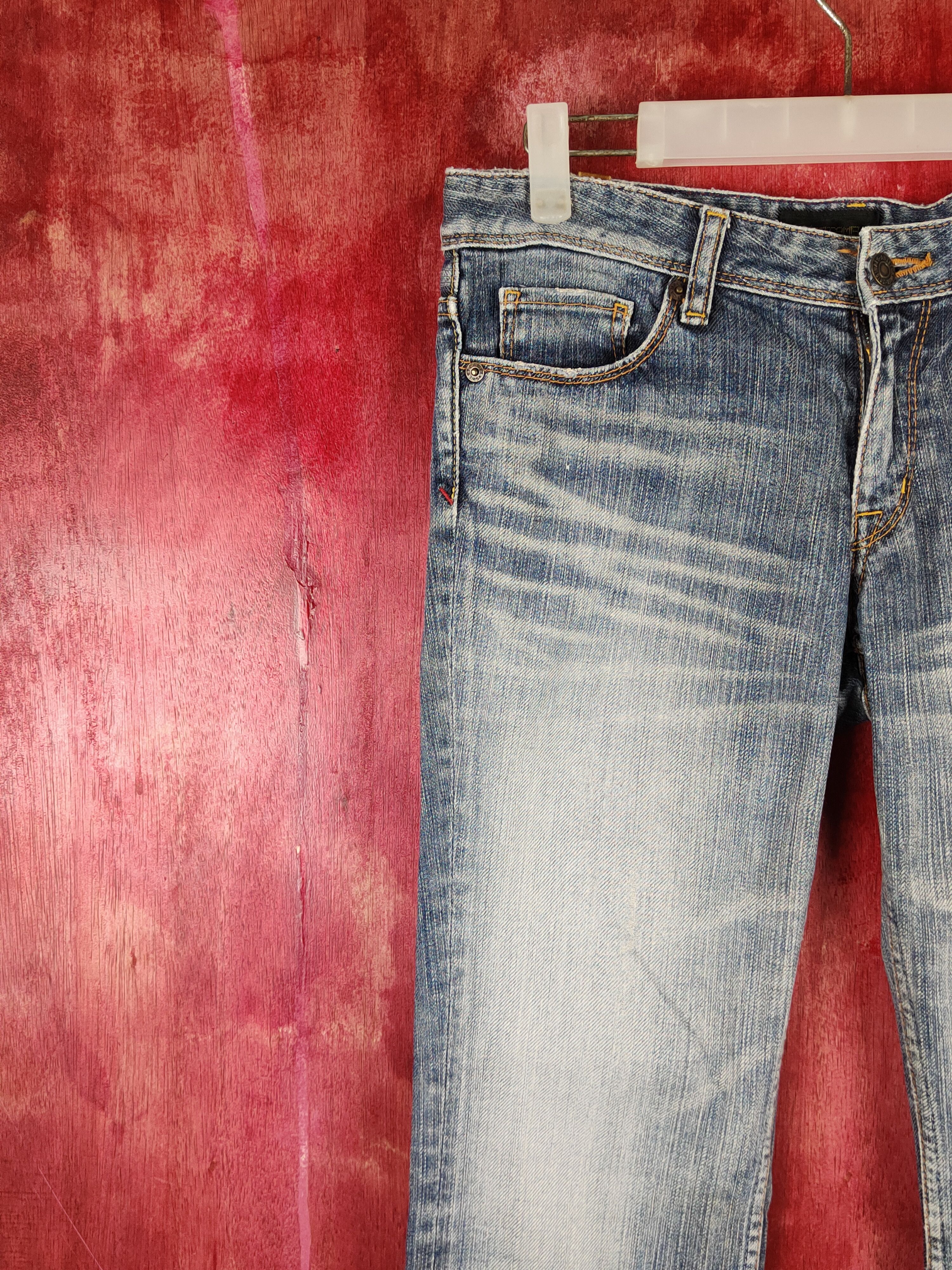 Japanese Brand Sweet Camel Blue Distressed Ripped Jeans #S2208 Size 31" - 3 Thumbnail