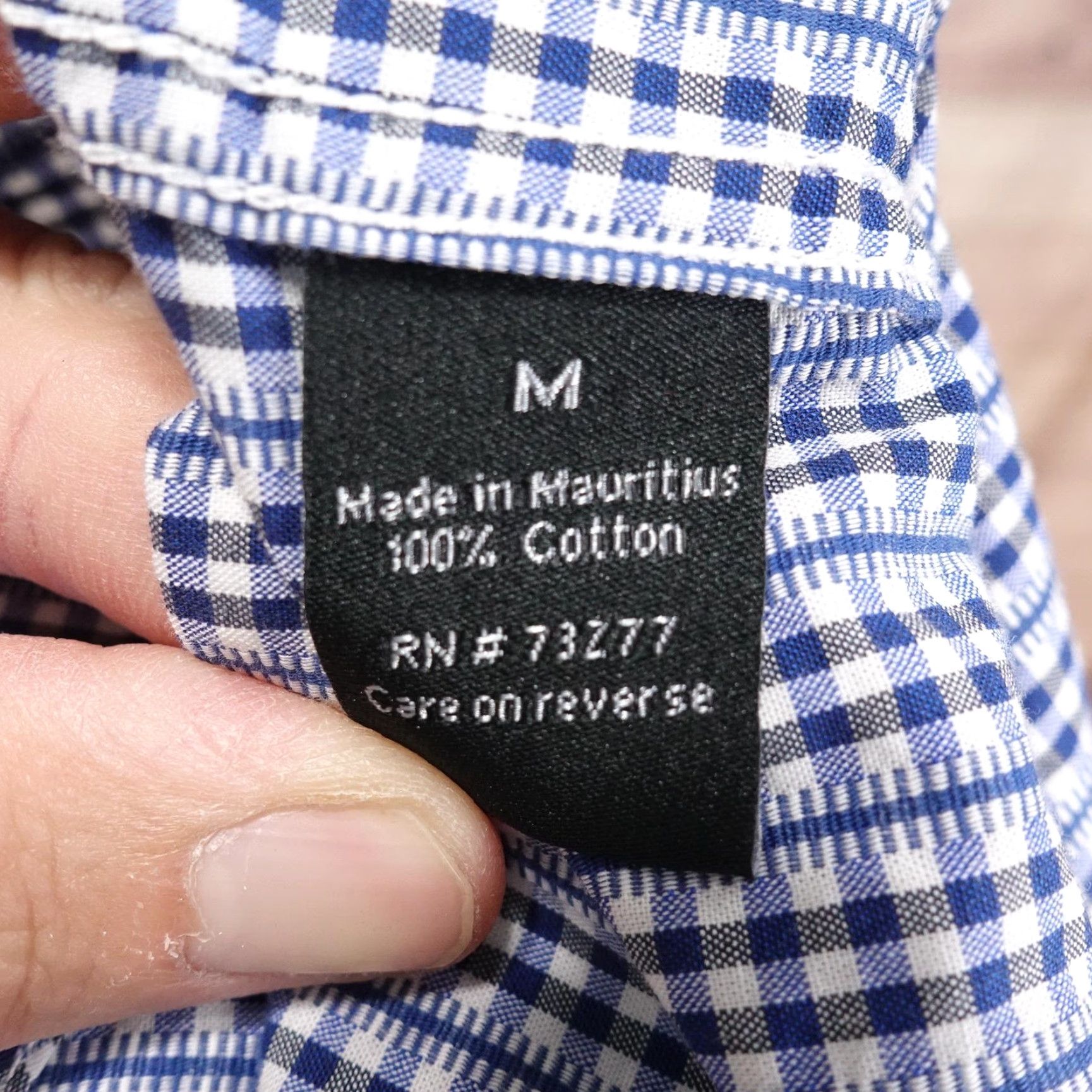 Apt. 9 APT 9 Button-Up Shirt Mens Medium Blue White Check Long Sleeve Cotton Classic Size US M / EU 48-50 / 2 - 7 Thumbnail