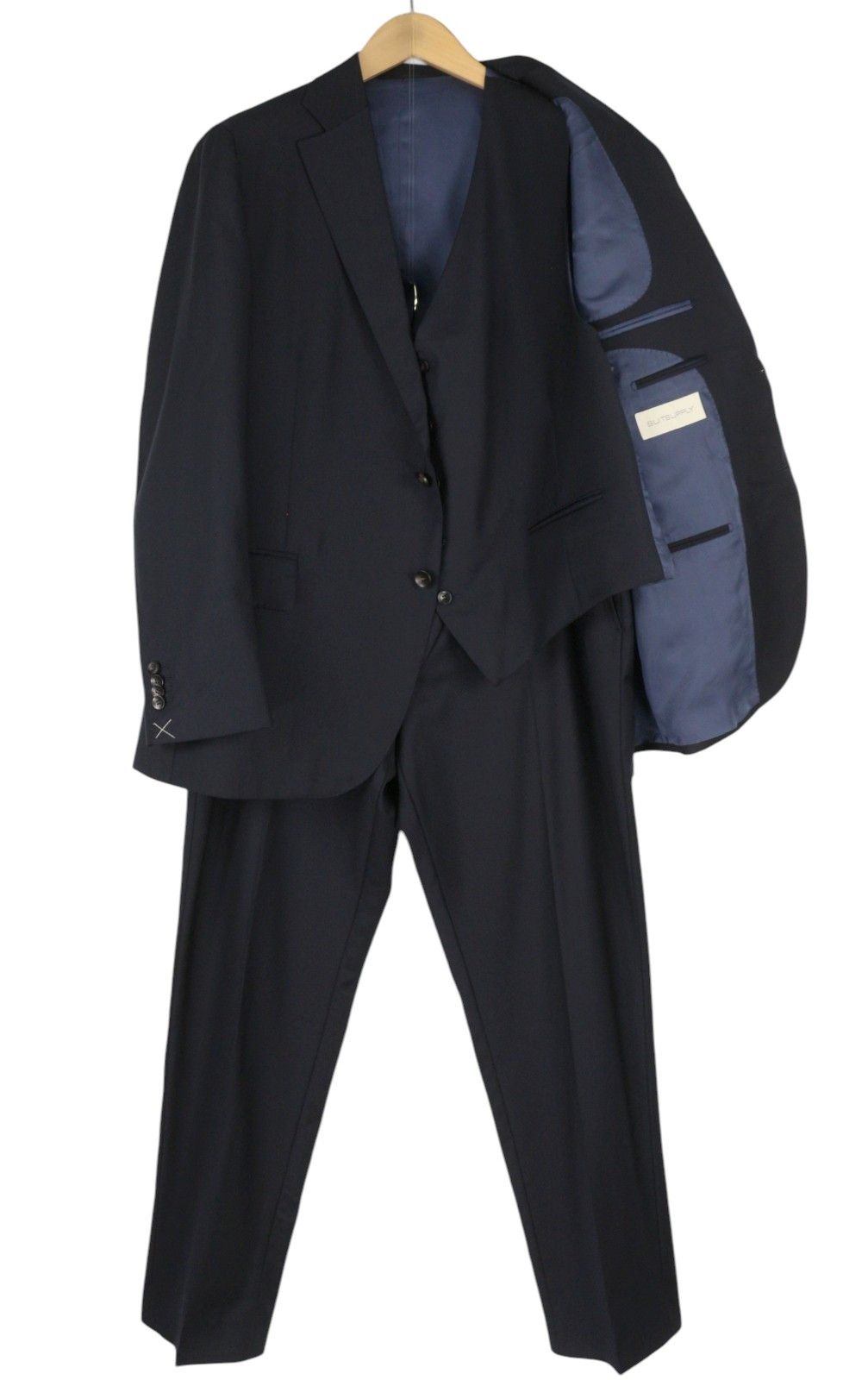 LA SPALLA UK50S Blue Wool 3 Piece Suit 86360