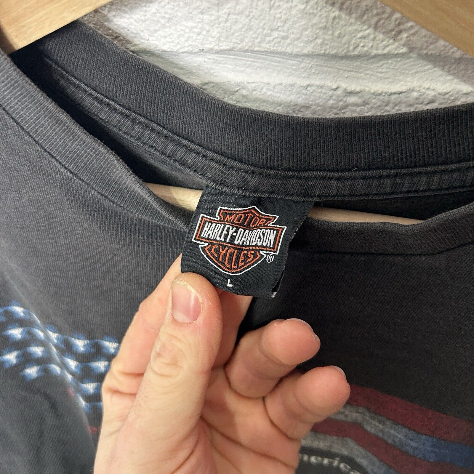 Harley Davidson Vintage Harley Davidson USA Flag “Black” Tee Size US L / EU 52-54 / 3 - 5 Thumbnail