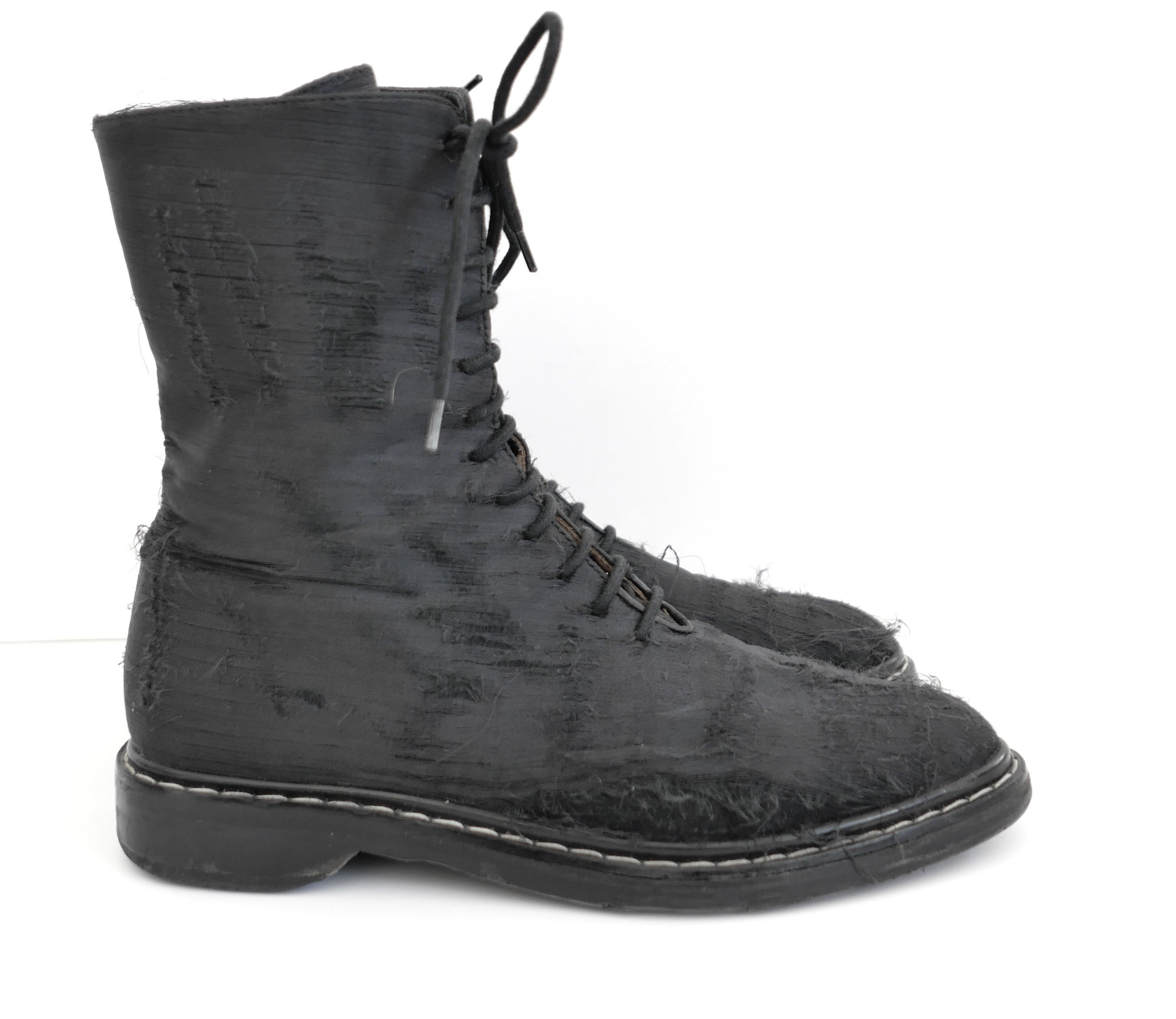 The Row The Row Fara Distressed Silk Combat Boots Size US 7.5 / IT 37.5 - 1 Thumbnail