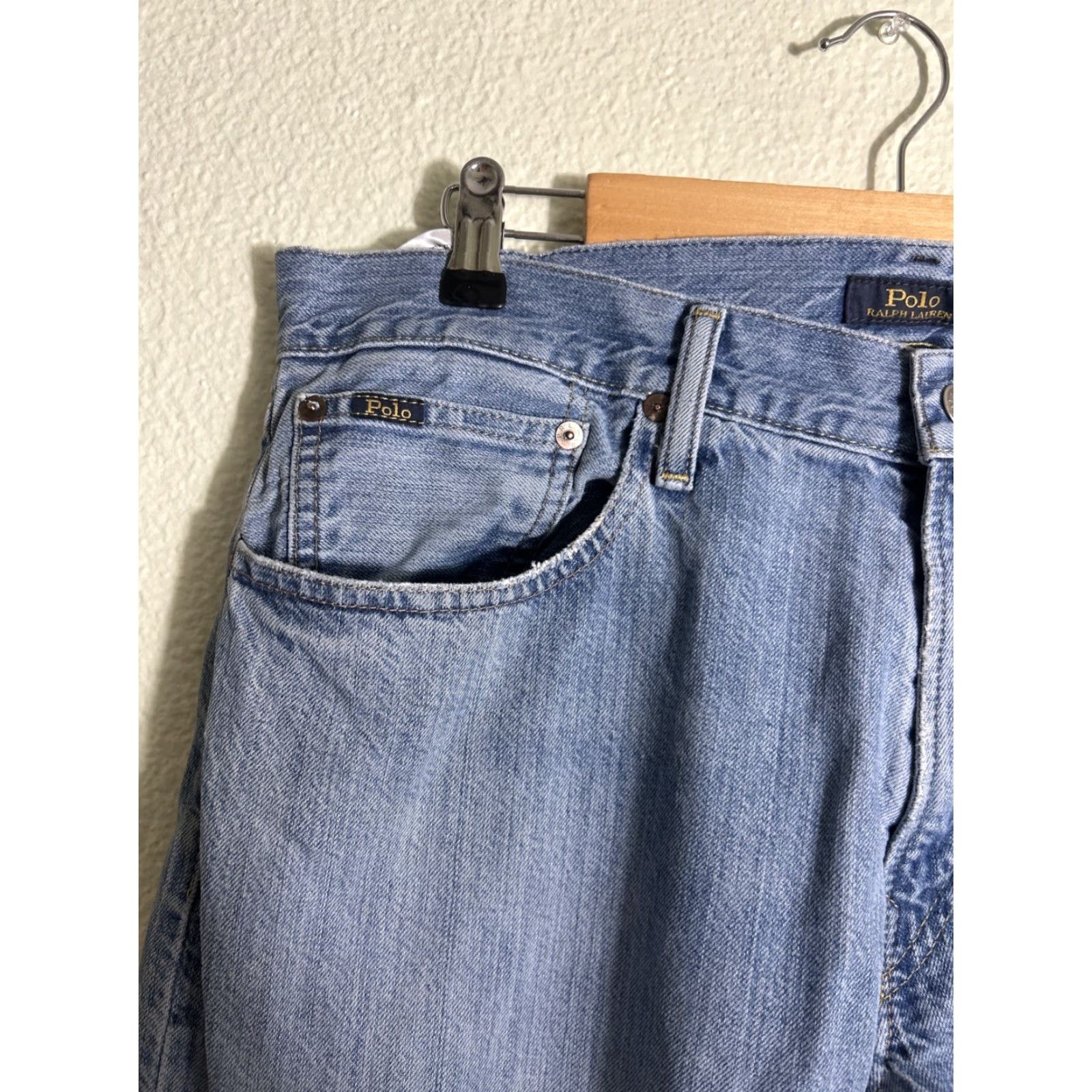 Polo Ralph Lauren Polo Ralph Lauren Jeans Men 35x32 Hampton Relaxed Straight Light Wash Blue 35 32 Mens Jeans Size US S / EU 44-46 / 1 - 4 Thumbnail