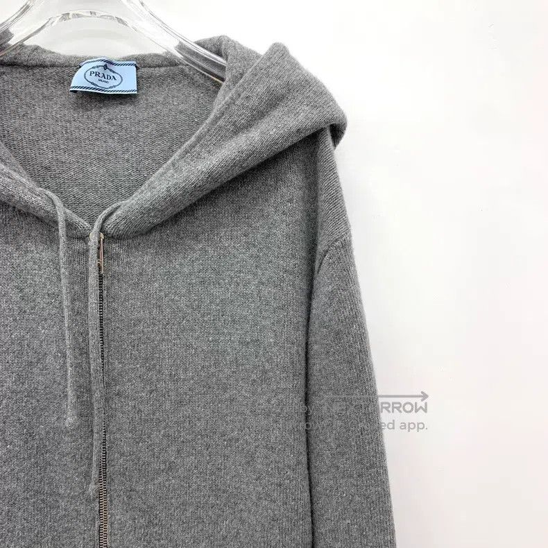 Prada Prada Gray logo letter embroidery sheep wool hooded drawst Size US S / EU 44-46 / 1 - 3 Thumbnail
