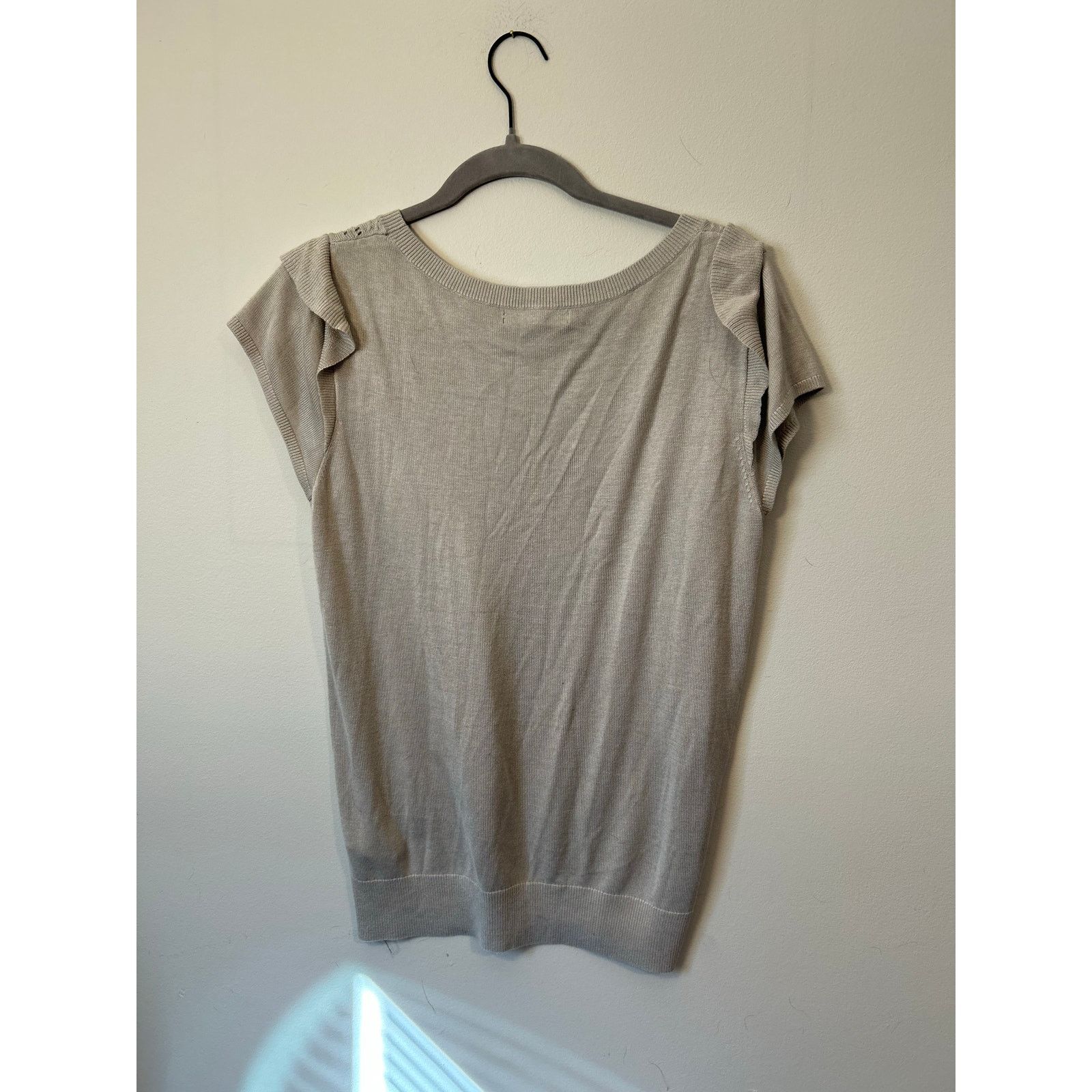Banana Republic Banana Republic Tan Short Sleeve Crochet Sweater, Sz Medium Size M / US 6-8 / IT 42-44 - 5 Thumbnail